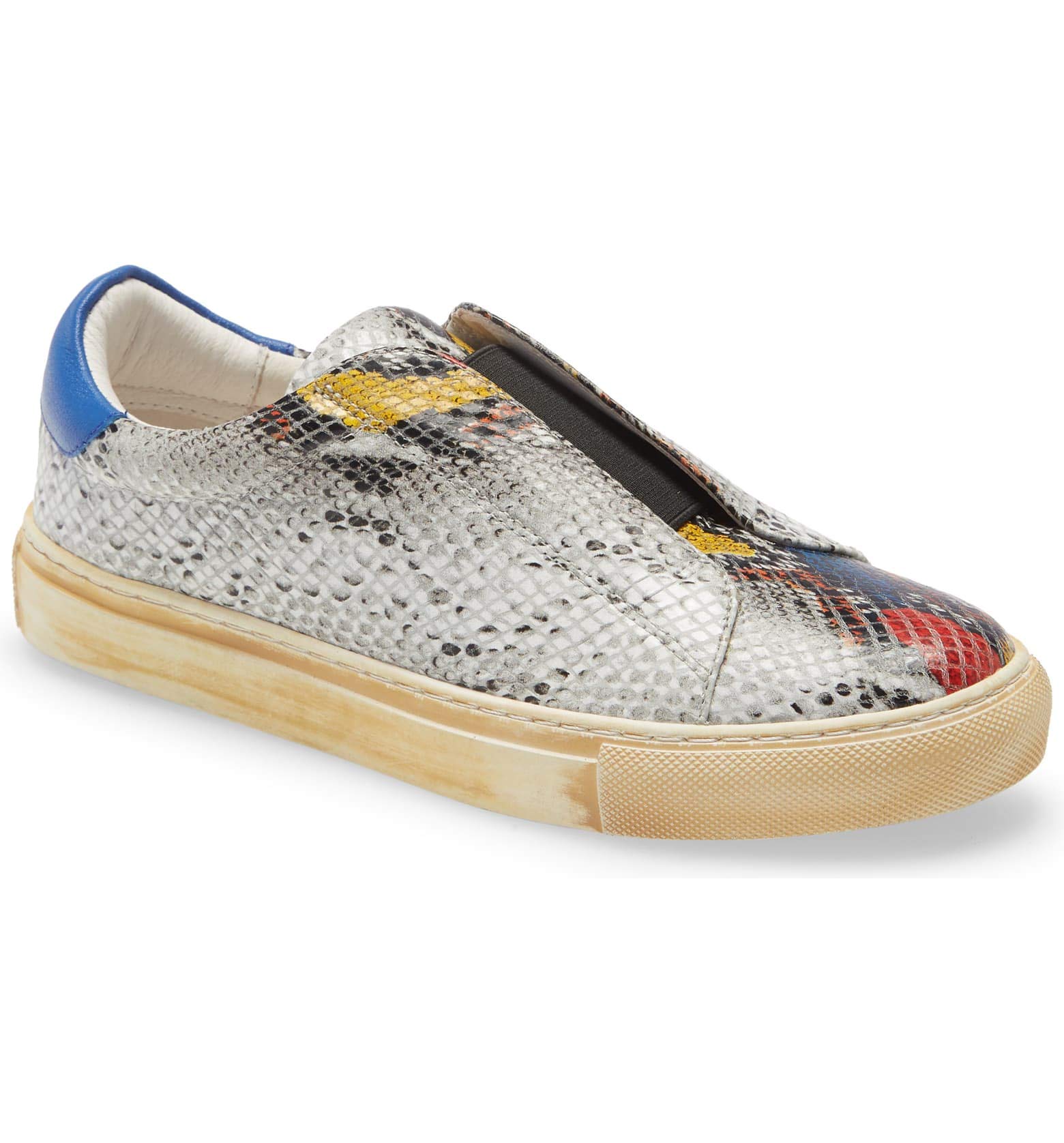 Chocolat Blu Move Nissa - Women's Slip-On Fashion Sneakers | Elastic Comfort Blue Snake Print Shoes | Casual Walking, Travel & Everyday Wear