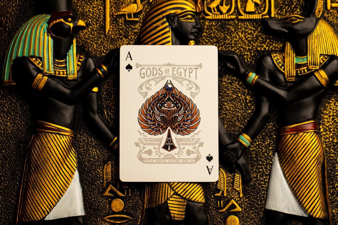 Gods of Egypt Playing Cards - Red Ochre Edition | Premium Egyptian Mythology Themed Deck for Card Games, Magic Tricks & Collectors