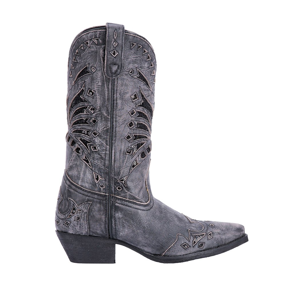 Laredo Women's Stevie Tooled-Inlay Snip Toe Dress Boots - Mid Calf, 2-3