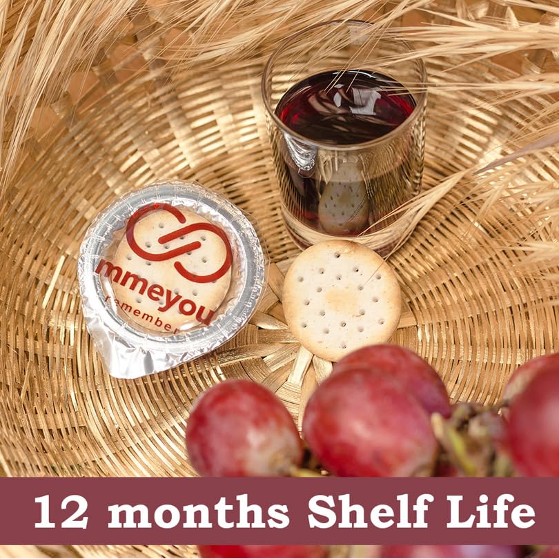 Mmeyou Prefilled Communion Cups with Red Grape Juice & Matzo Crackers - 300 Count All-in-One Holy Communion Set for Church Services, Religious Ceremonies & Home Worship
