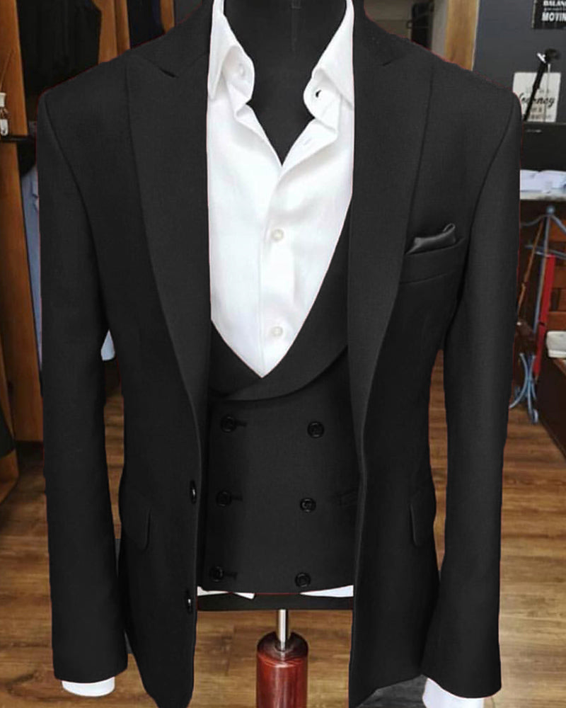 Elegant Wine Red Men's 3-Piece Formal Suit with Peak Lapel - Multi Color Options (PL4226) | Perfect for Weddings, Business Meetings & Special Events
