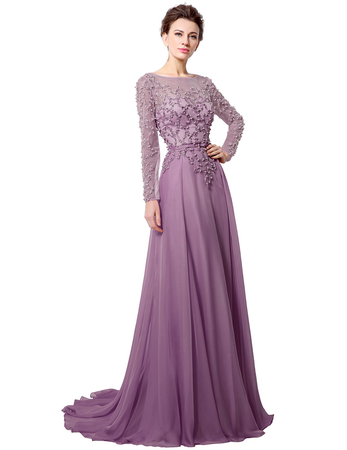Sarahbridal Women's Elegant Lace Prom Dress SD328 - Formal Evening Gown with Half Sleeves for Homecoming, Wedding Guest & Special Occasions