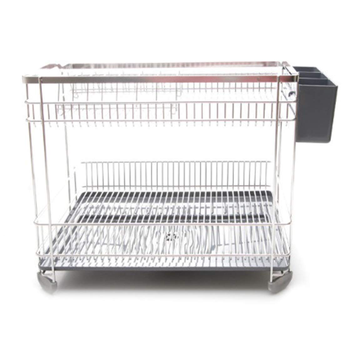 Hansem Premium Stainless Steel 304 2-Tier Dish Drying Rack - Space Saving Kitchen Organizer for Plates, Cups & Utensils - Perfect for Small Kitchens, Apartments & RVs