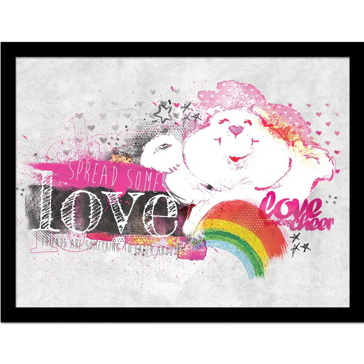 Care Bears (Spread Some Love) Framed Wall Art Print 30x40cm - Perfect for Kids' Room Decor, Nursery, Playroom & Gift Giving