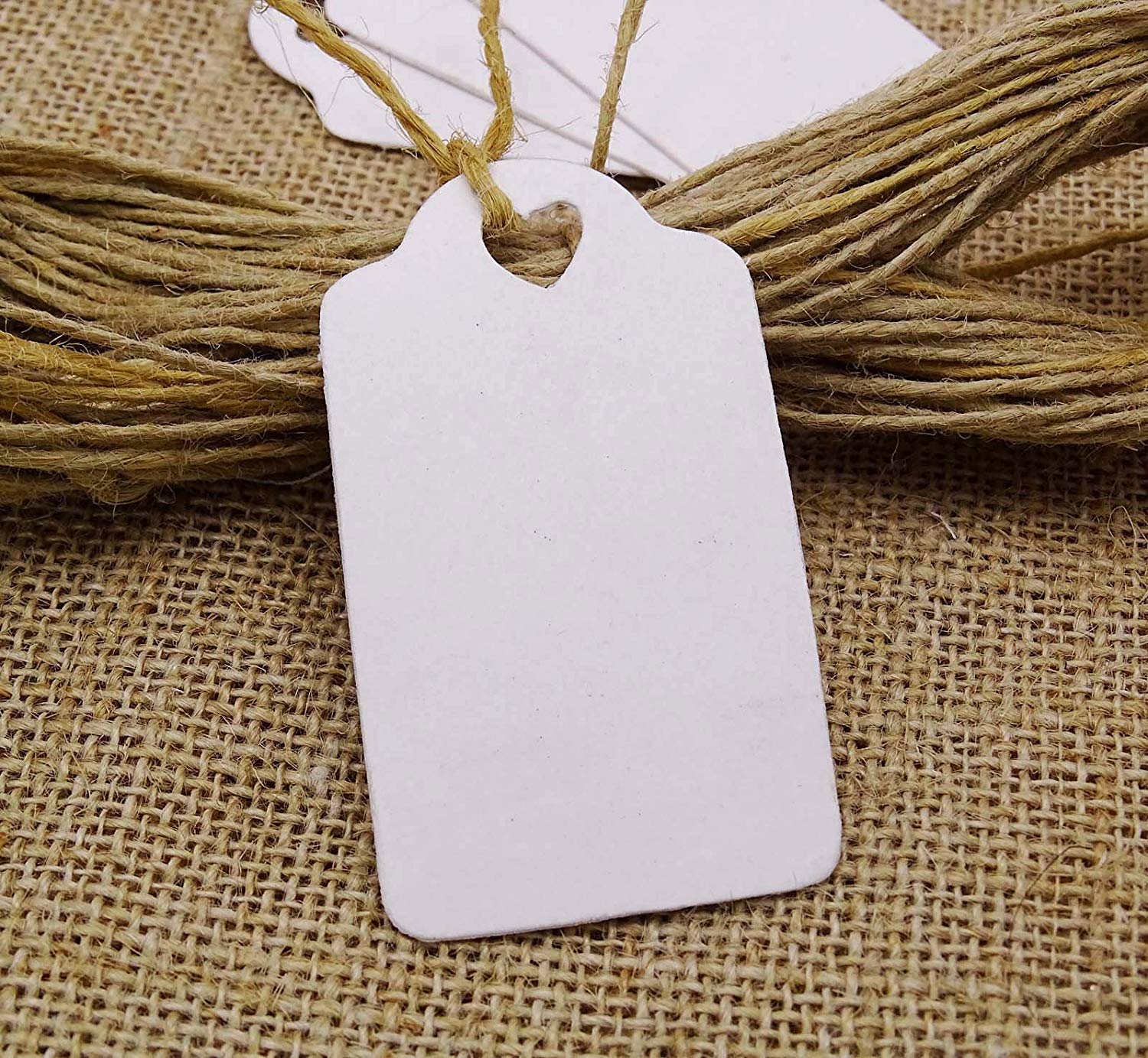 100 PCS Heart-Shaped Wedding Favor Gift Tags with Jute Twine - Elegant DIY Wedding Decor, Bridal Shower, Baby Shower & Party Favor Tags for Handmade Gifts
