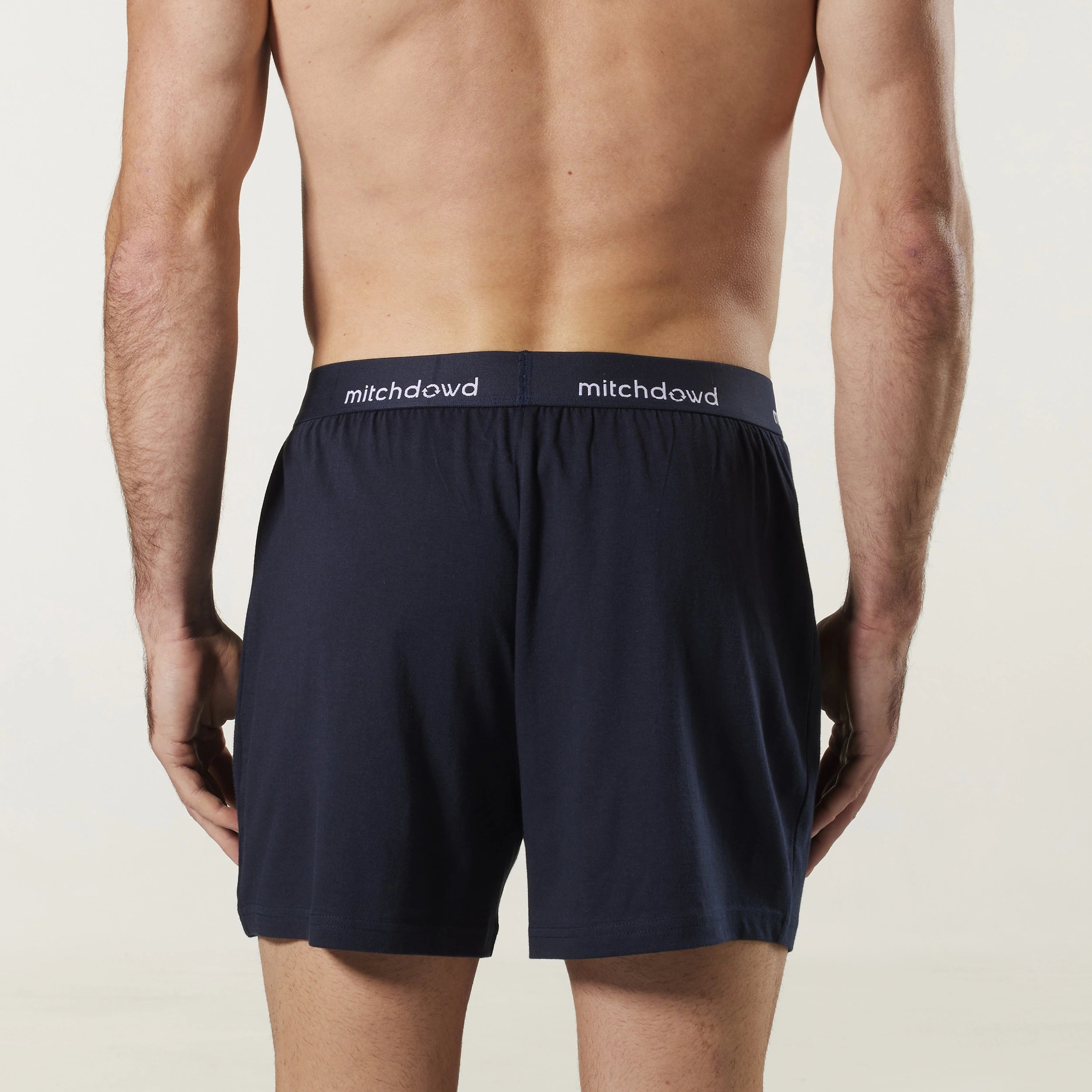 Men's Loose Fit Cotton Knit Boxer Briefs 3-Pack - Soft Breathable Underwear for Sleep & Lounge | Navy Blue