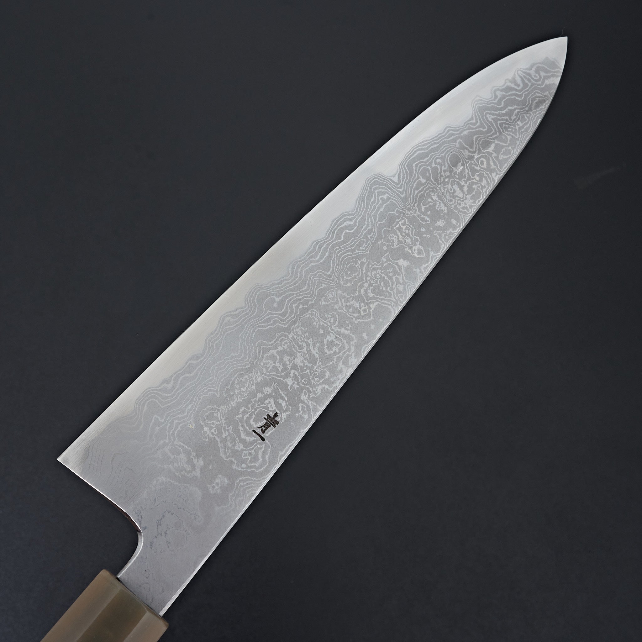 Hitohira Tanaka Kyuzo Blue #1 Damascus Gyuto 240mm Japanese Chef Knife - Taihei Makassar Ebony Handle - Perfect for Sushi, Meat Slicing & Professional Kitchen Use