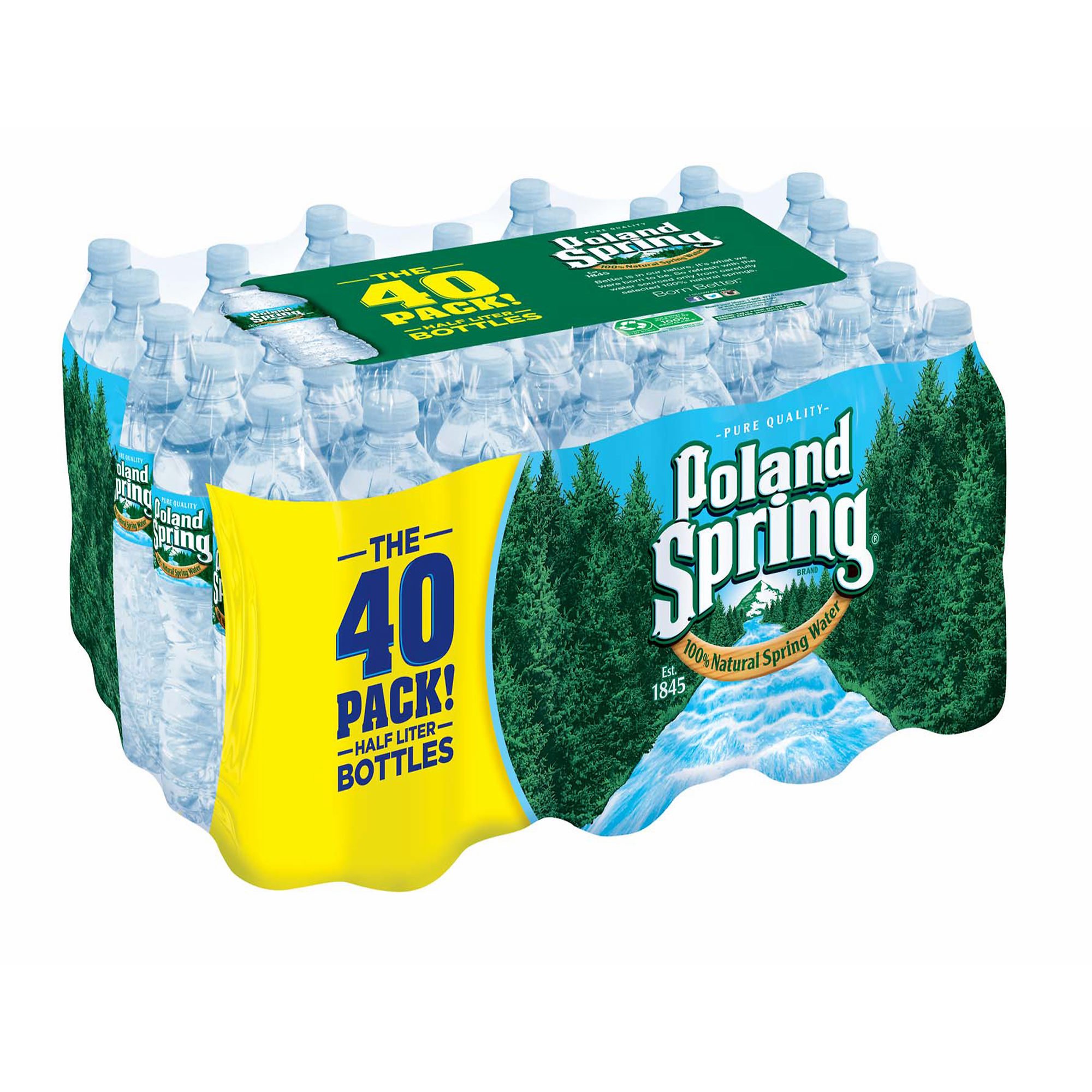 Poland Spring Natural Spring Water - 40 Count Bottles (16.9 Fl Oz Each) | Hydration for Home, Office & Outdoor Activities