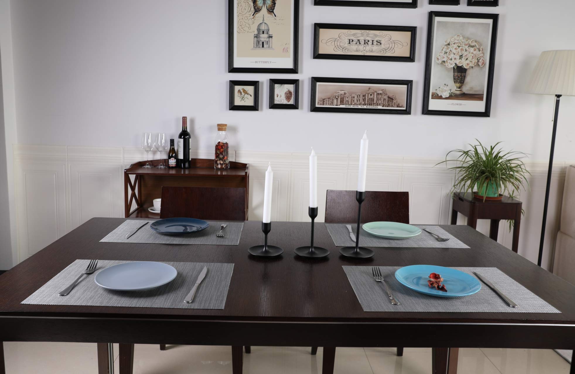 Premium Heat-Resistant PVC Placemats for Dining Table - Set of 4 Washable Kitchen Table Mats - Perfect for Family Dinners, Holiday Meals & Restaurant-Style Dining