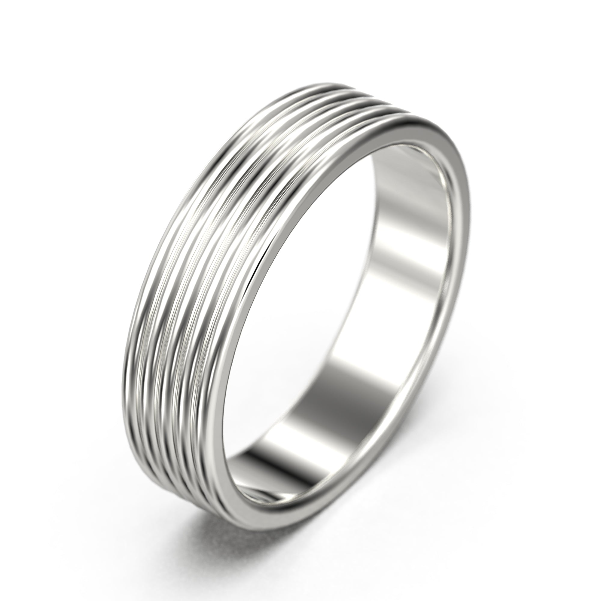 10K/14K/18K Solid Gold Row Band Ring - Elegant Anniversary Gift for Her, Wedding Band, Promise Ring, Stackable Ring for Everyday Wear or Special Occasions