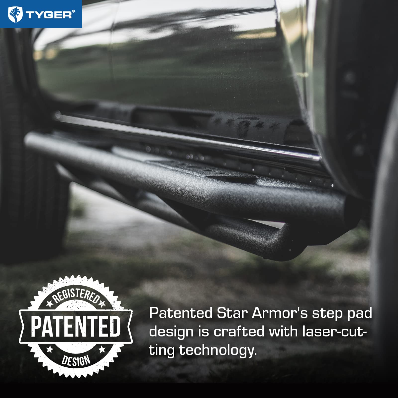 Tyger Auto Star Armor Side Step Rails Nerf Bars Running Boards Compatible with 2010-2024 Toyota 4Runner (Excludes Limited, Nightshade, TRD Sport, 10-13 SR5) | TG-AM2T20148 | Off-Road Protection & Easy Vehicle Access
