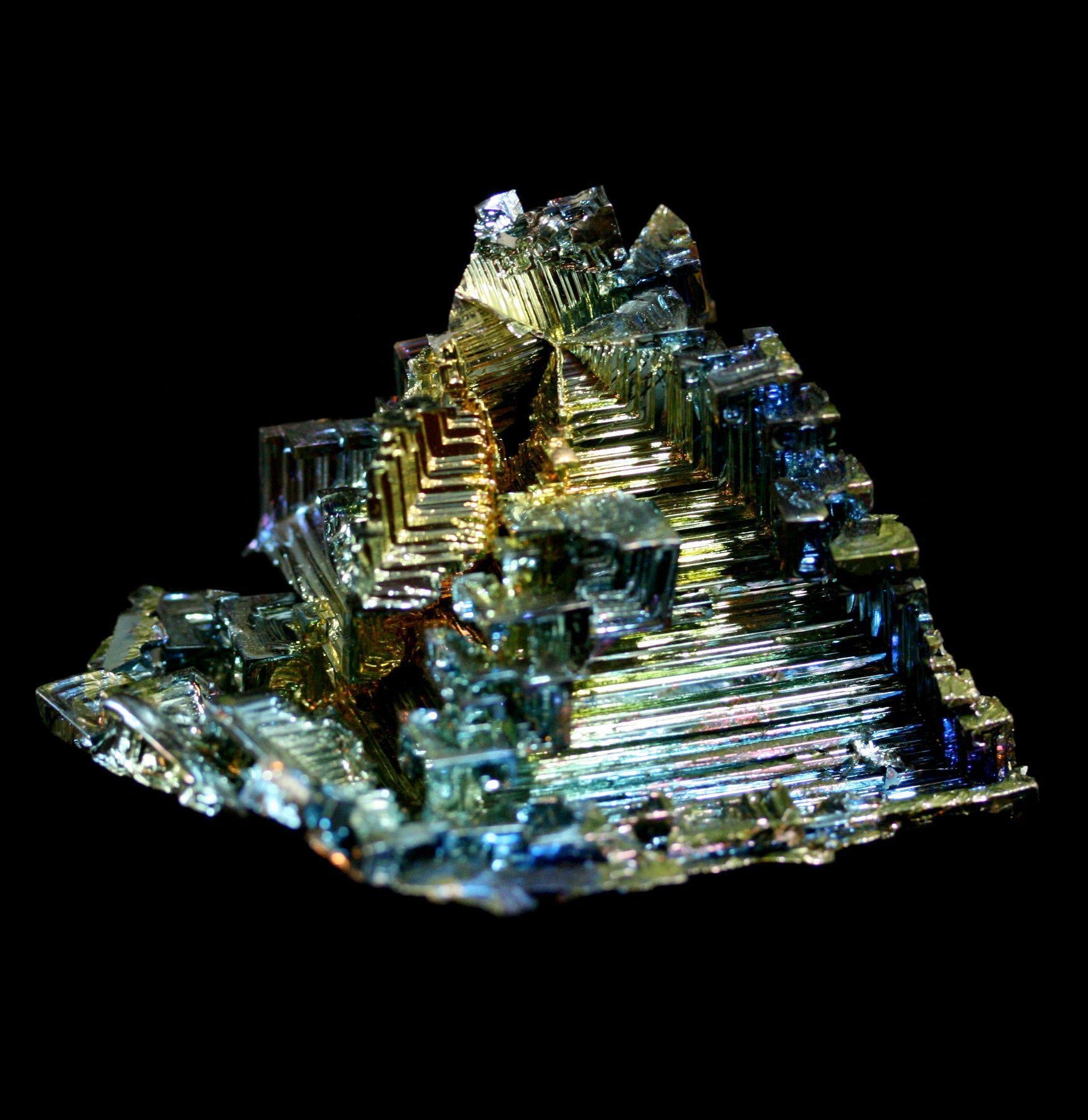 Bismuth Crystal Formation - Natural Rainbow Metallic Crystals for Science, Decor & Gifts - Perfect for Home Display, Geology Collections & Unique Present Ideas