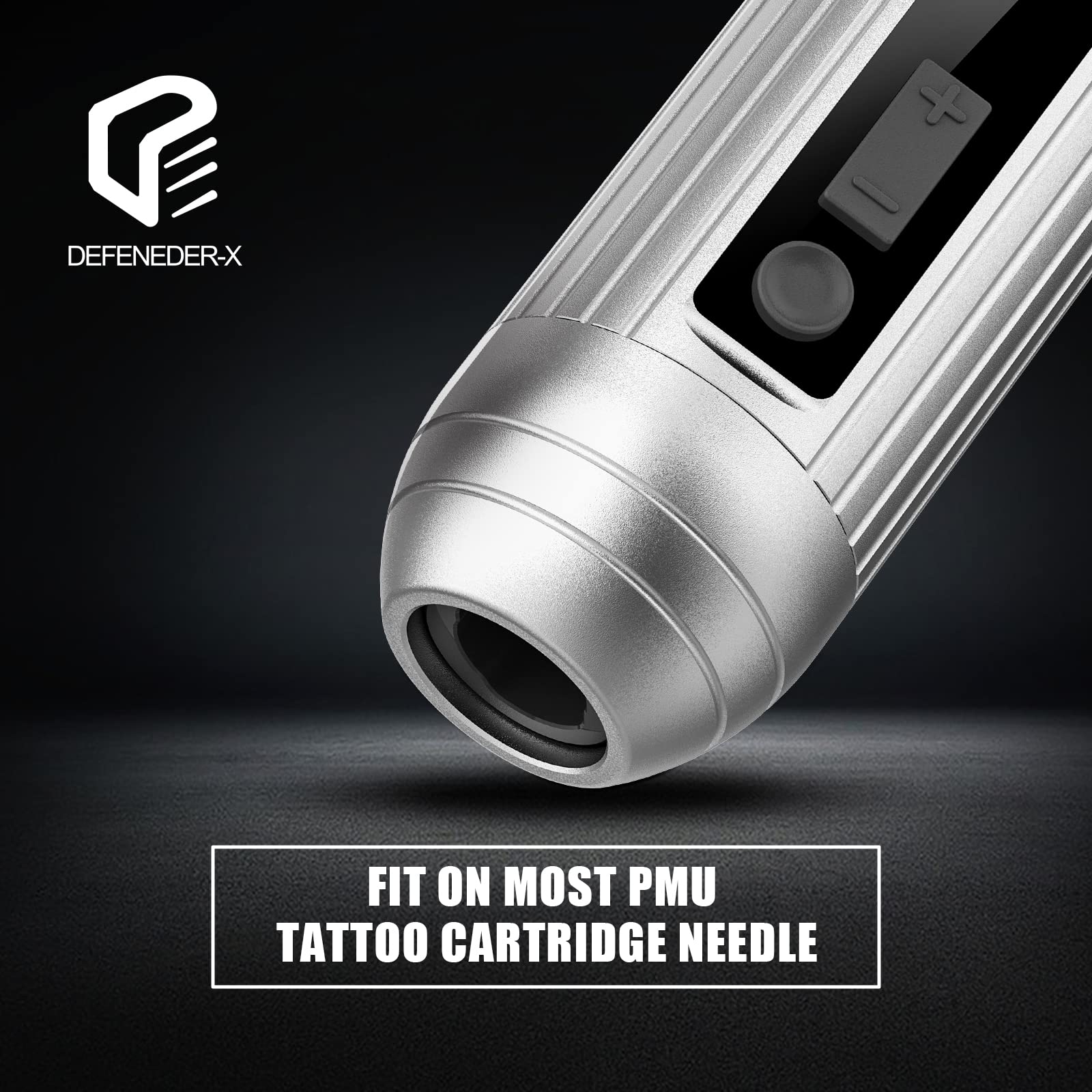 EZ Wireless Tattoo Machine 4.0mm - Professional One-Handed Rotary Tattoo Pen with 2000mAh Battery for Cartridge Needles - Perfect for Tattoo Artists & Beginners (Defender X Silver) | Ideal for Fine Line Work, Shading & Detailed Tattoo Designs