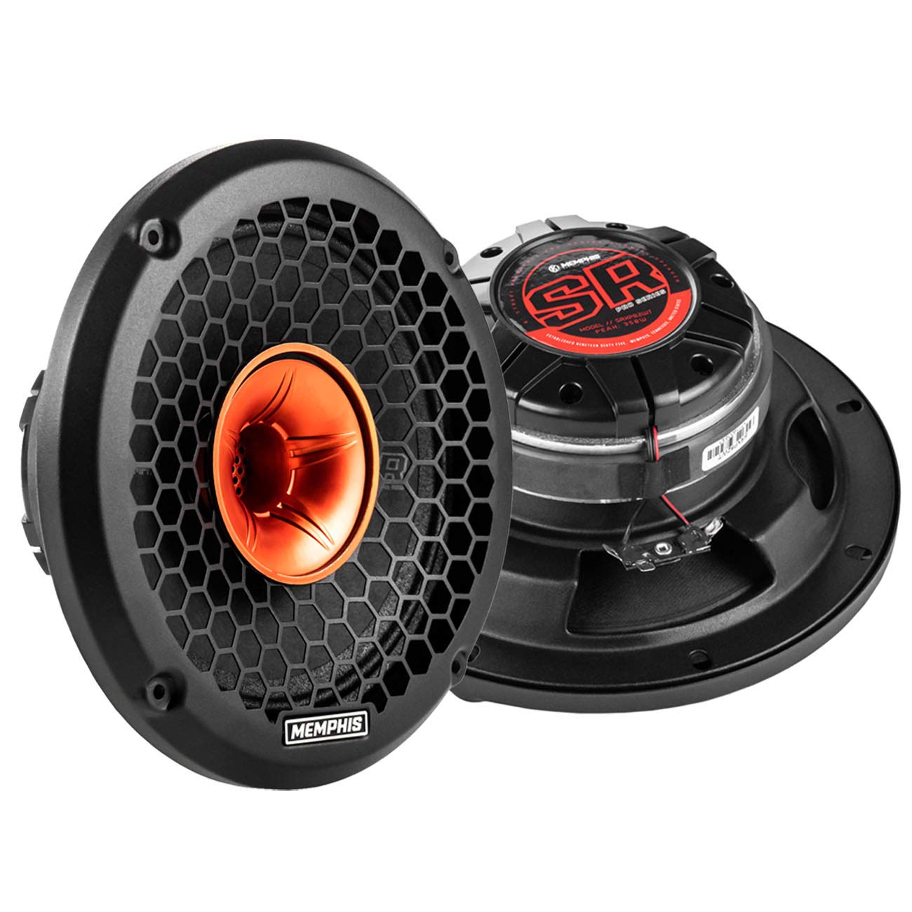 Memphis Audio 8 Inch 350W Max Pro Coaxial Car Speakers - SRXP82WT 2 Pack Set for High Performance Sound | Perfect for Car Audio Upgrades, Truck Stereo Systems & Street Reference Installations