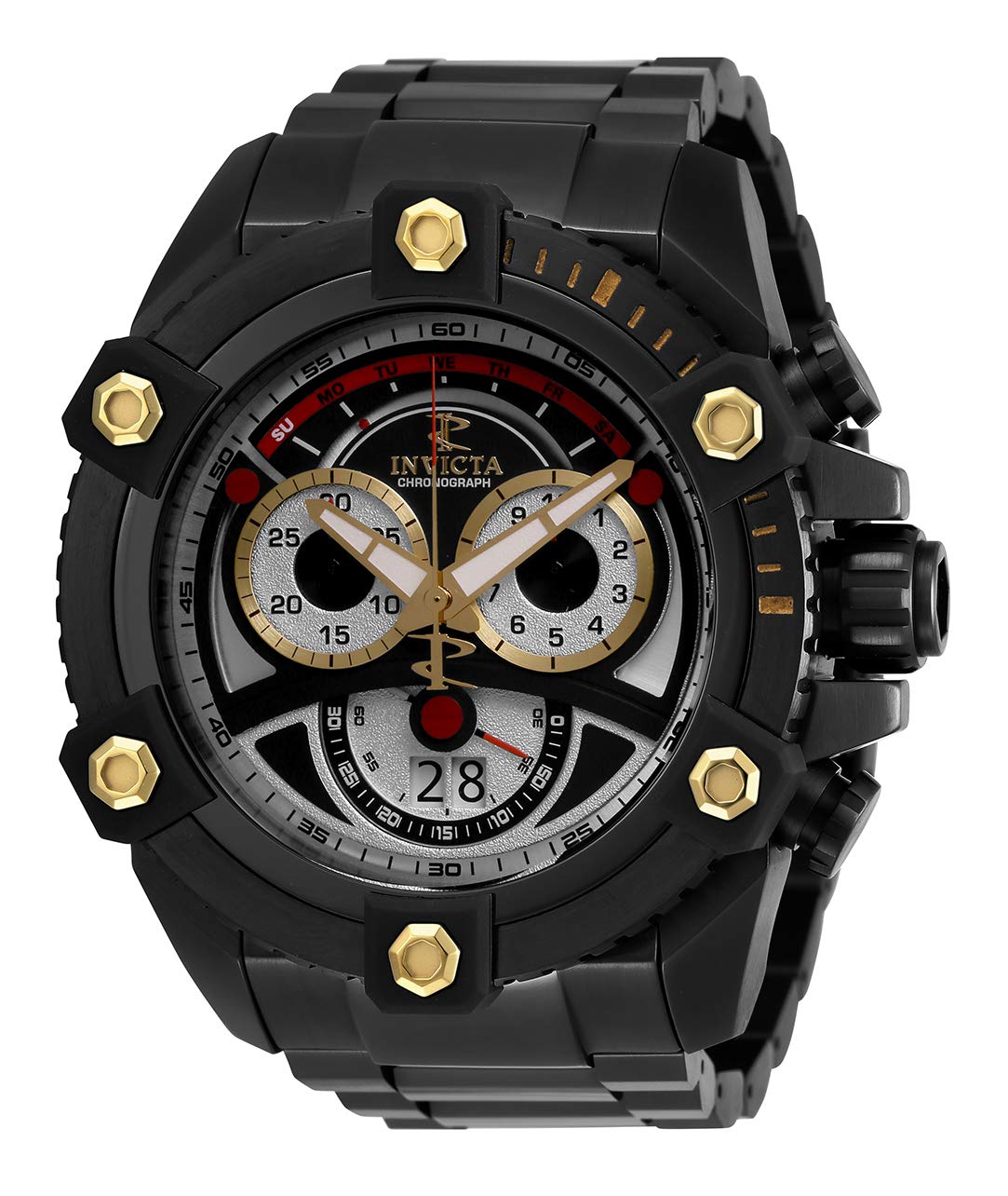 Invicta Men's Reserve Octane Black Stainless Steel Quartz Watch - Model 32857 | Water Resistant Chronograph for Business, Sports & Casual Wear