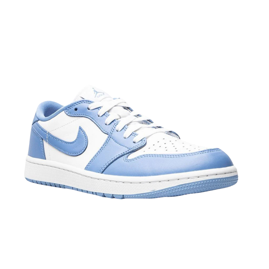 Air Jordan 1 Retro Low Golf Shoes - UNC White & University Blue - Men's Athletic Sneakers for Golfing & Casual Wear