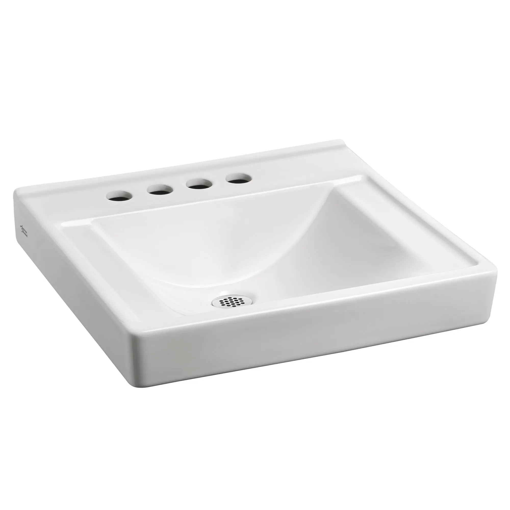 Decorum® Wall Mount EverClean® Bathroom Sink Without Overflow - 4-Inch Centerset Faucet with Left Side Hole - Perfect for Small Bathrooms & Space-Saving Designs