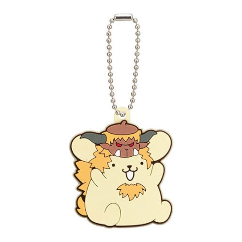 Monster Hunter x Sanrio Rubber Mascot Keychain - 2 Inch Collectible Figure by Bandai - Perfect for Backpacks, Keyrings & Gaming Merchandise