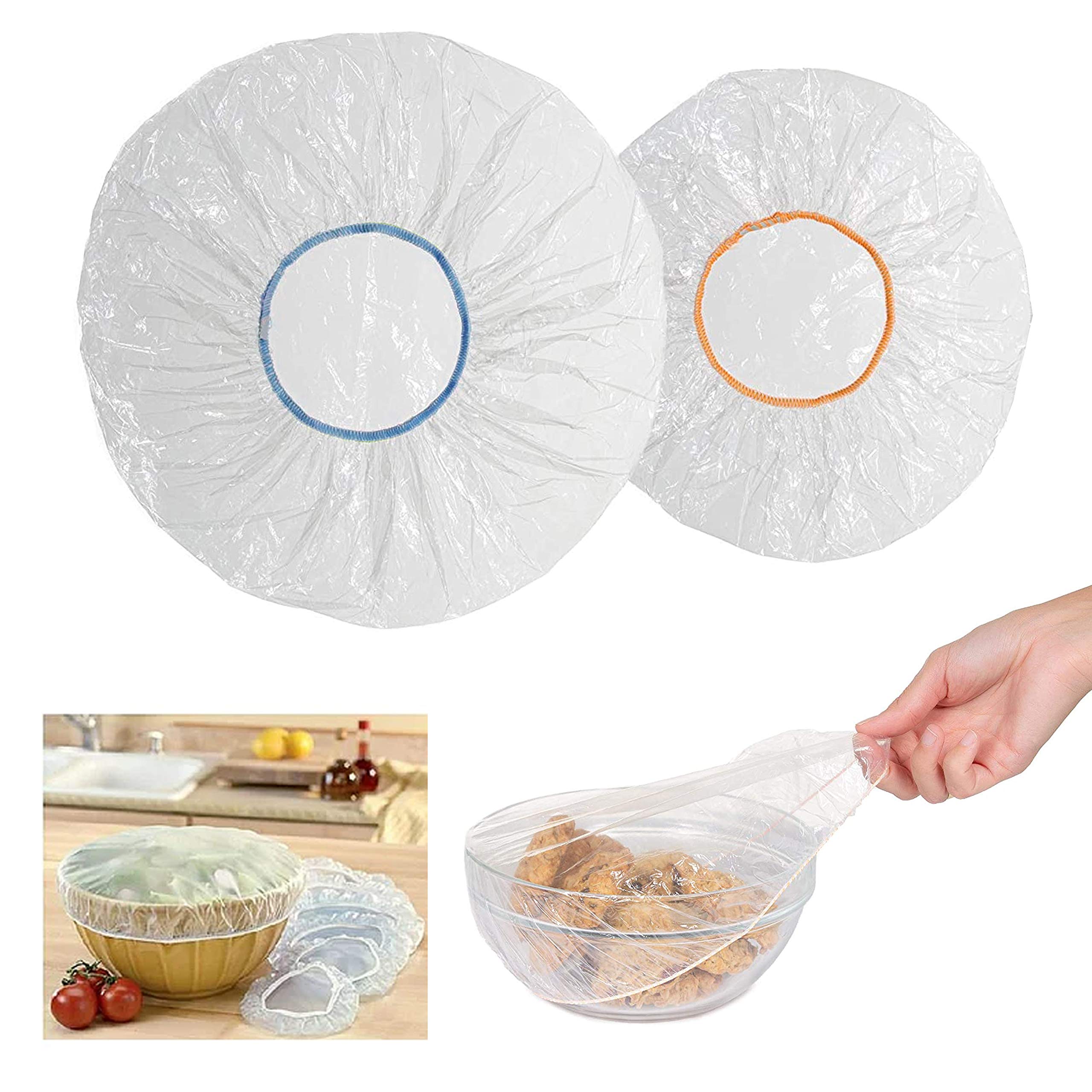 10-Piece Clear Elastic Bowl Covers - Stretchable Food Storage Lids for Plates & Dishes - Perfect for Meal Prep, Leftovers & Refrigerator Organization
