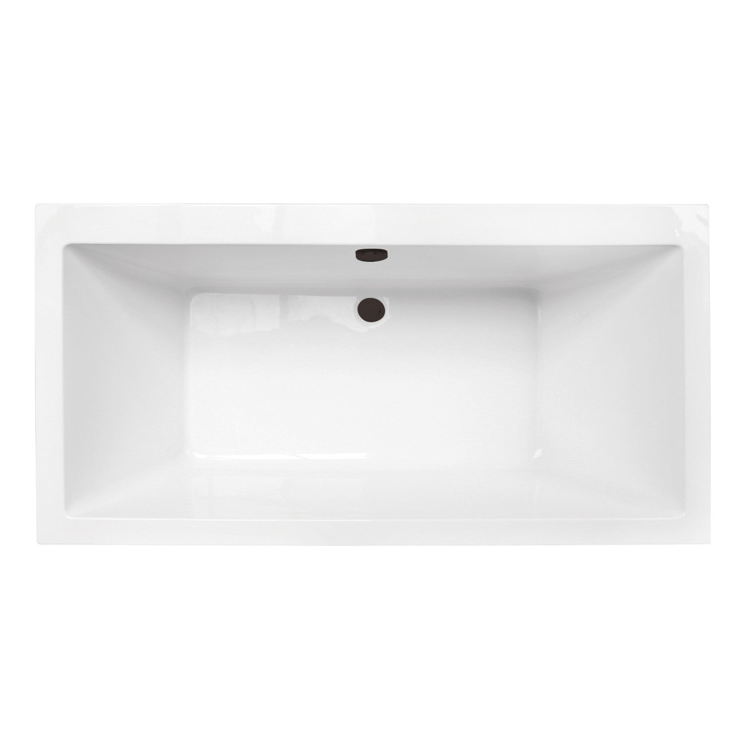 Aqua Eden 66 Inch Acrylic Freestanding Bathtub - Rectangular Double Ended Soaking Tub with Overflow Drain, Glossy White & Oil Rubbed Bronze Finish - Perfect for Luxury Bathrooms & Spa Retreats