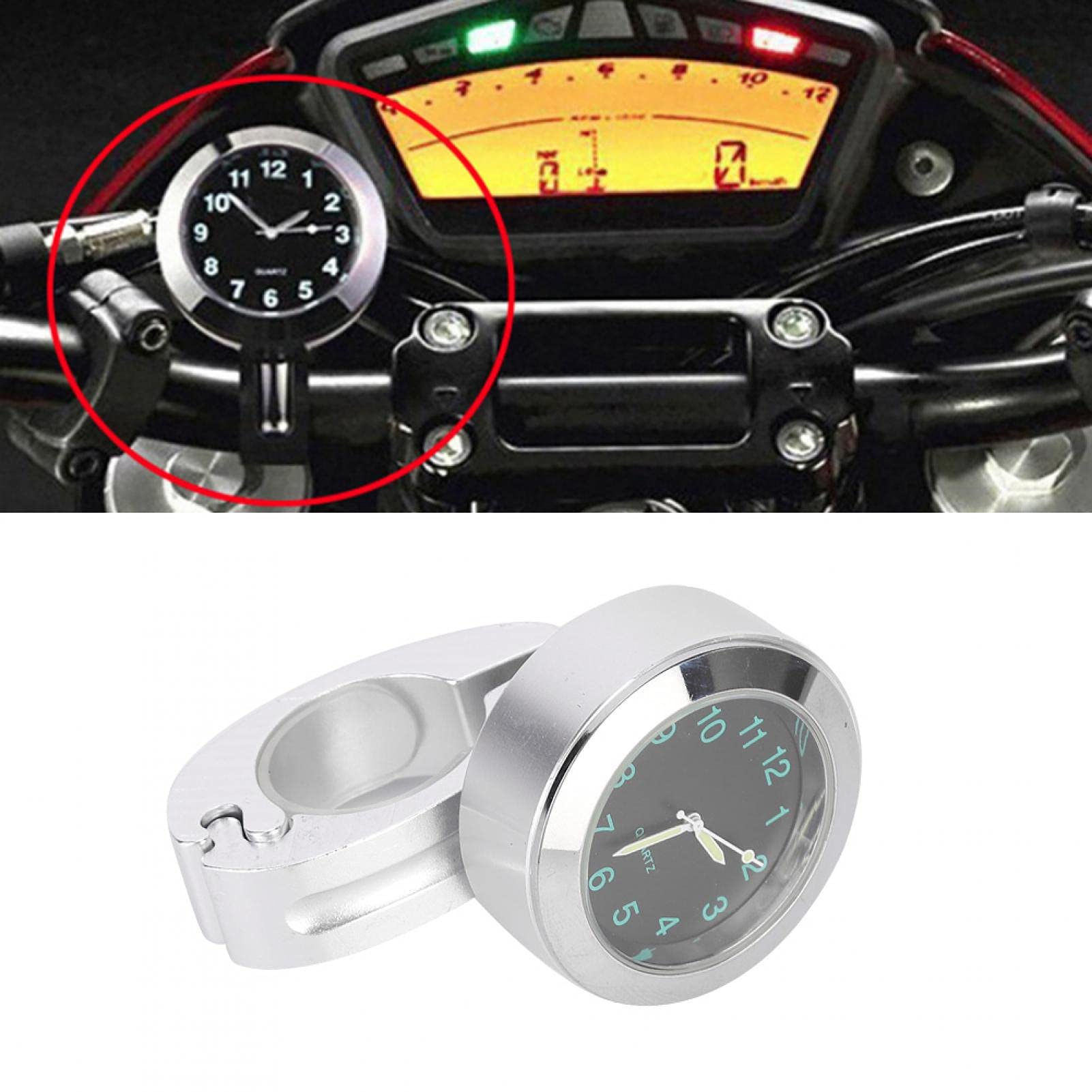 Shockproof Motorcycle Handlebar Clock - Waterproof Digital Dial Watch for Harley, Honda, Yamaha - Perfect for Cruiser, Touring & Adventure Bikes - Durable Timepiece for Long Rides & Outdoor Adventures