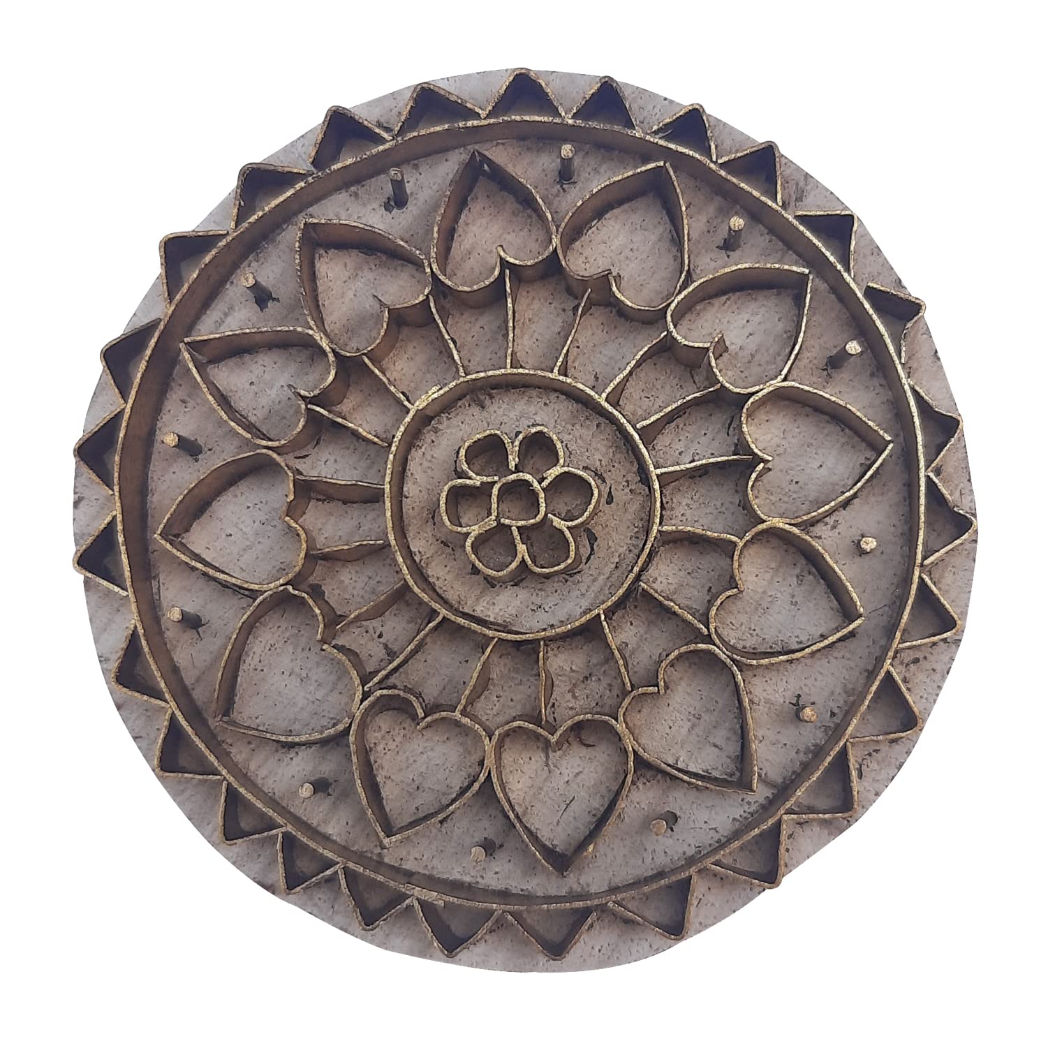 Royal Kraft Brass Wooden Stamps for Clay, Pottery & Fabric Printing - DIY Crafts & Decor