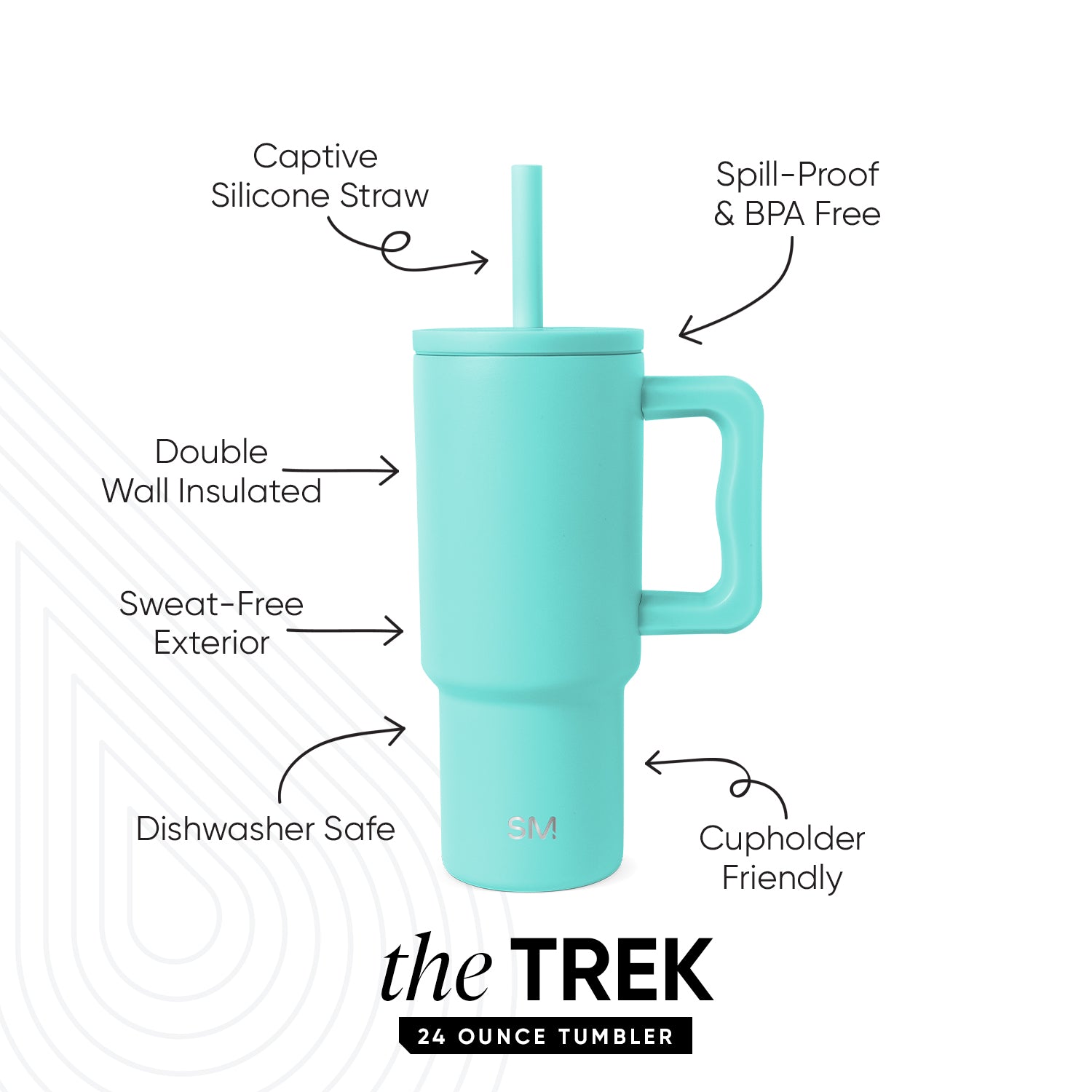 Trek Kids Insulated Tumbler with Silicone Straw Lid - Leakproof Stainless Steel Water Bottle for School, Travel & Outdoor Activities