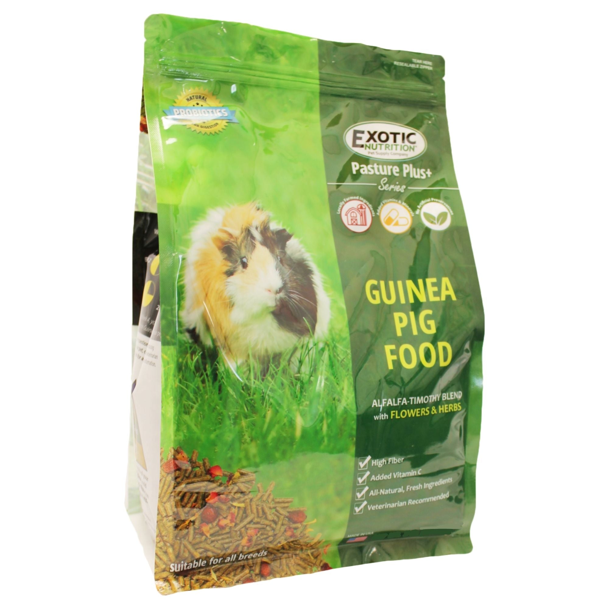 Premium Guinea Pig Food Pellets - 4.2 lb Bag | Natural Nutrition for Small Pets | Ideal for Daily Feeding & Healthy Growth