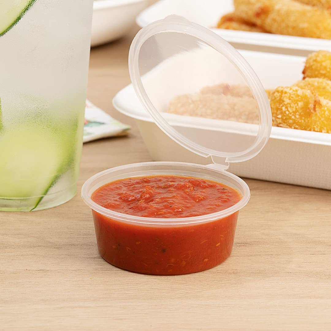 Restaurantware RW Base 4oz Jello Shot Cups - 2000 Pack Microwave-Safe Disposable Plastic Containers for Sauces, Condiments & Toppings | Crack-Resistant Clear Portion Cups for Catering, Parties & Food Sampling
