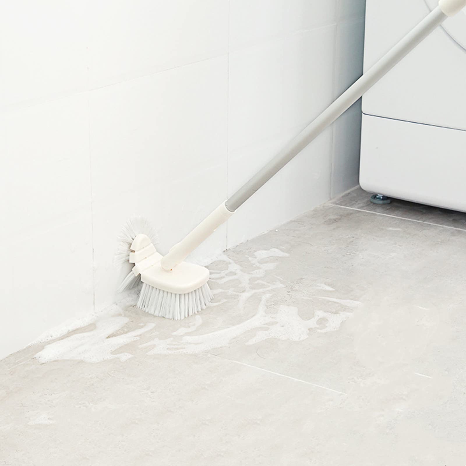 Tub Tile Cleaner Brush with Long Handle - Multifunctional Shower, Bathtub, Toilet & Kitchen Scrubber - Flexible Brush Head & Hanging Hole for Bathroom Cleaning - Durable Baseboard Cleaner Tool for Tile, Grout & Hard-to-Reach Areas - Perfect for Deep Cleaning Showers, Tubs & Floors