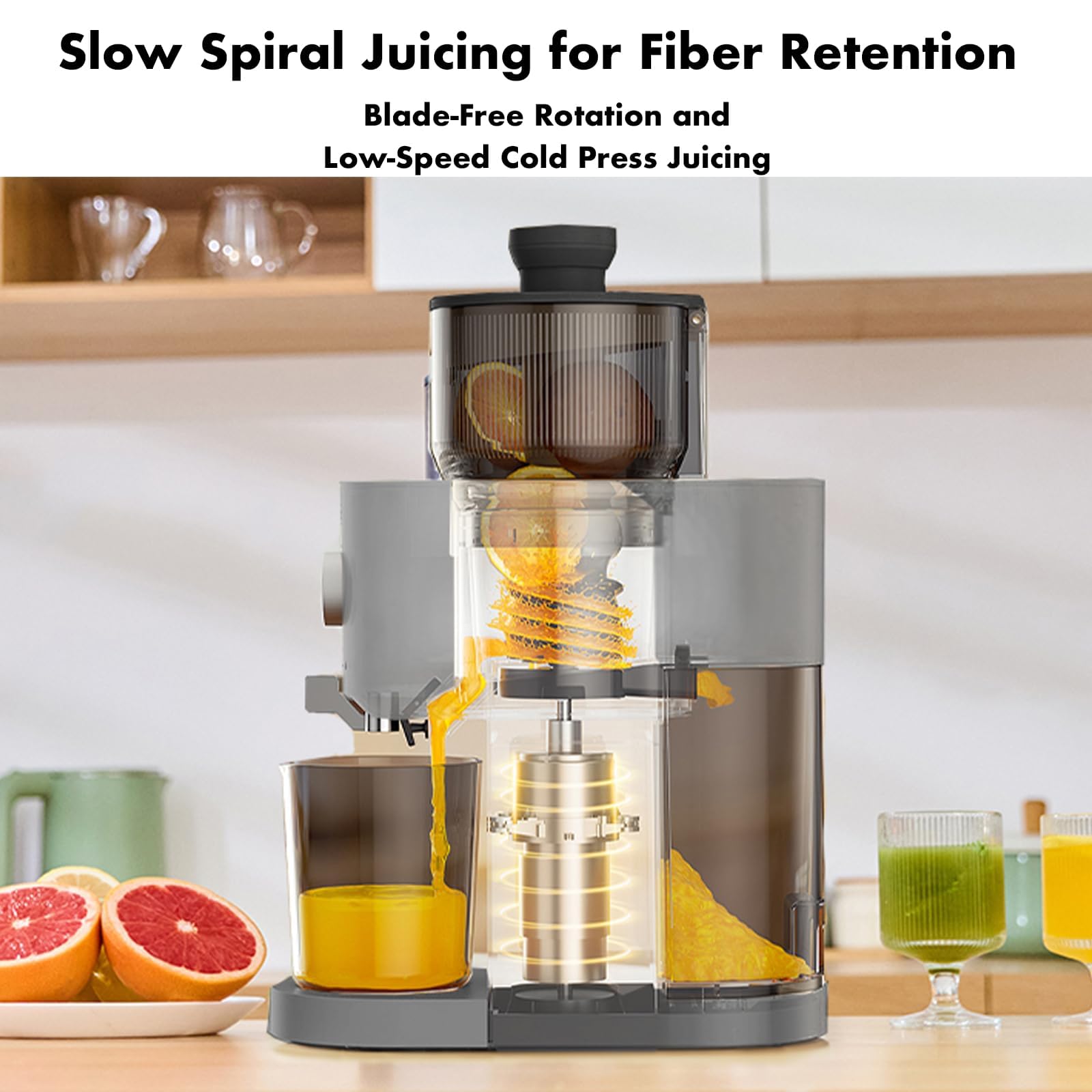 SiFENE Cold Press Juicer - Slow Masticating Juicer Machine with 5.2