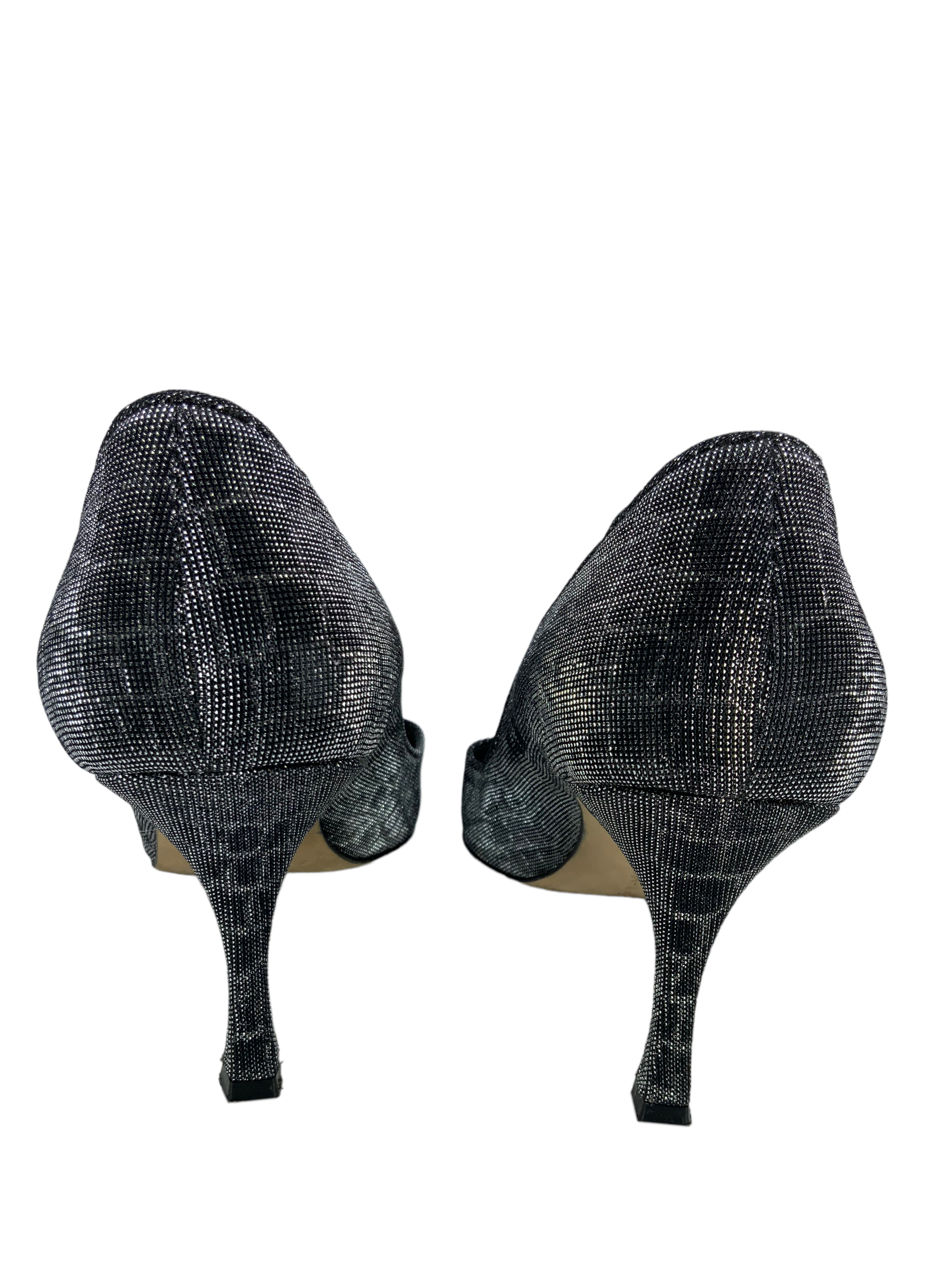 Manolo Blahnik Glitter Pointed Toe Pumps Women's Size 8 | Elegant Evening Heels for Parties, Weddings & Special Occasions