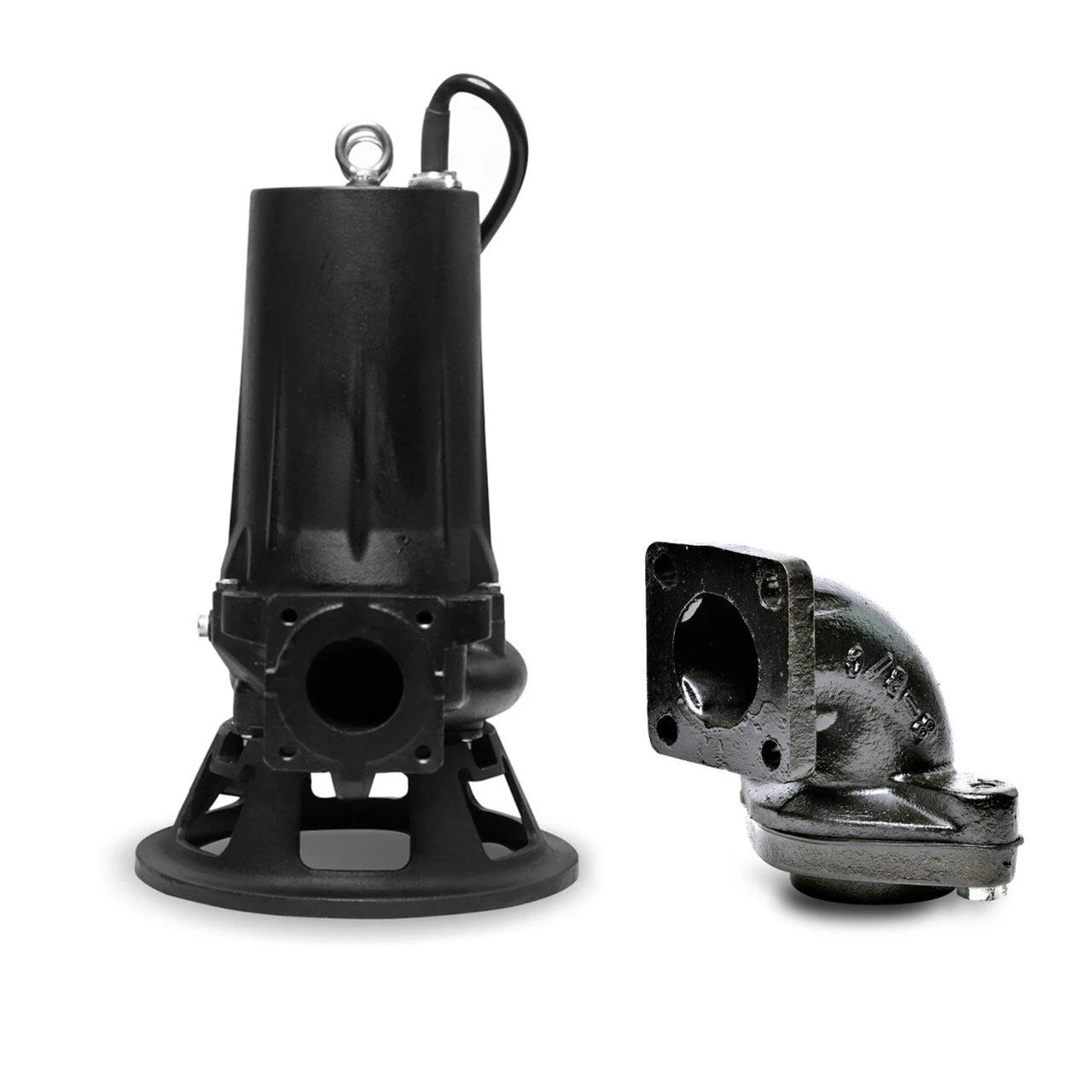 Tsurumi 50B2.75S 0.75kW Single Phase Heavy Duty Submersible Pump with Channel Impeller - 350LPM Max Flow, 155kPa Pressure - Ideal for Construction, Drainage & Industrial Water Transfer