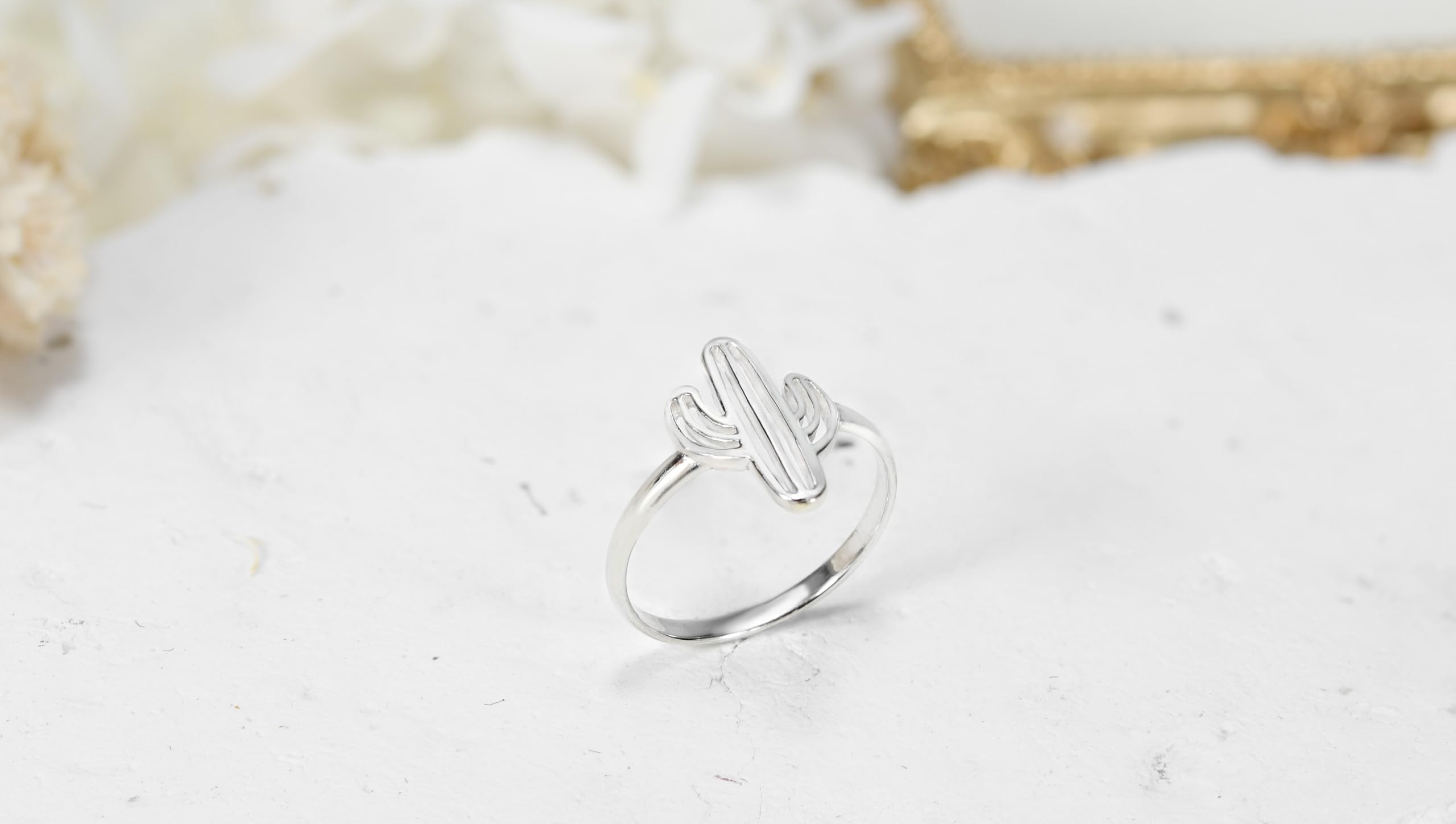 AeraVida Sterling Silver Saguaro Cactus Ring - .925 Silver Desert Inspired Band for Women - Perfect for Boho Jewelry, Southwest Style & Everyday Wear
