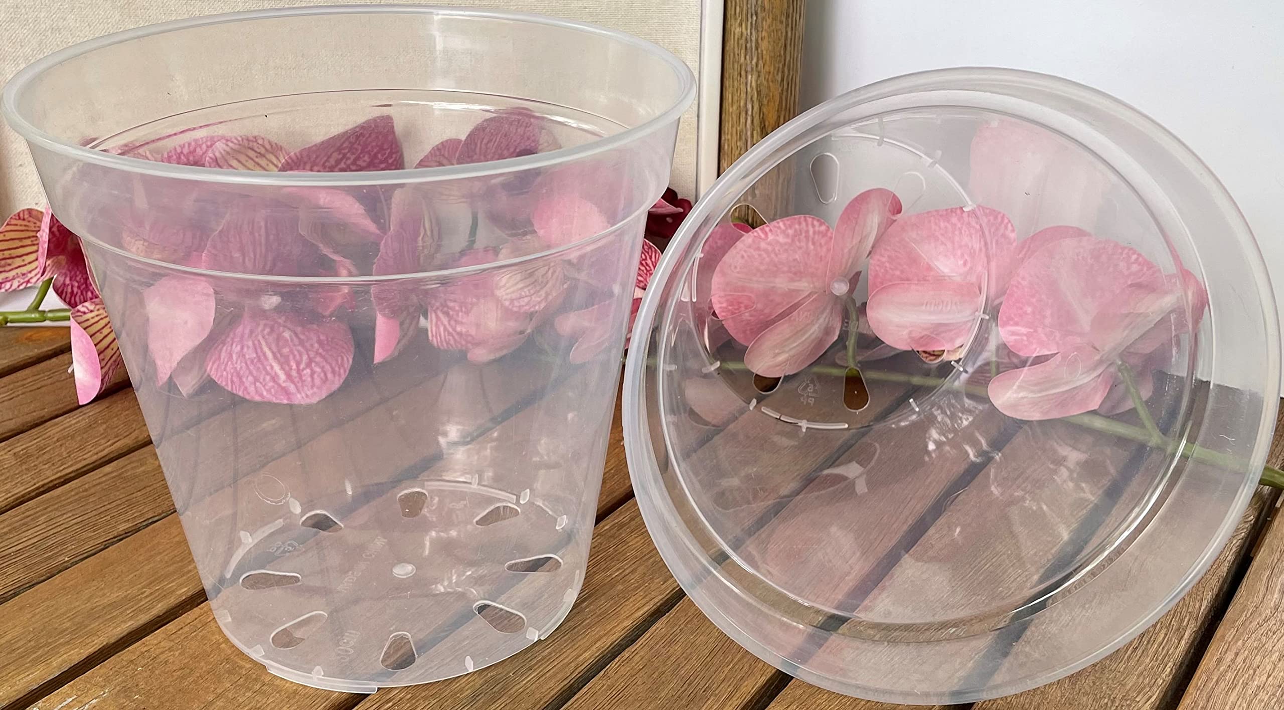 50 Pack Clear Plastic Plant Pots 7 Inch - Virtually Invisible Flower Pots for Indoor & Outdoor Gardening, Seedlings, Succulents, and Home Decor