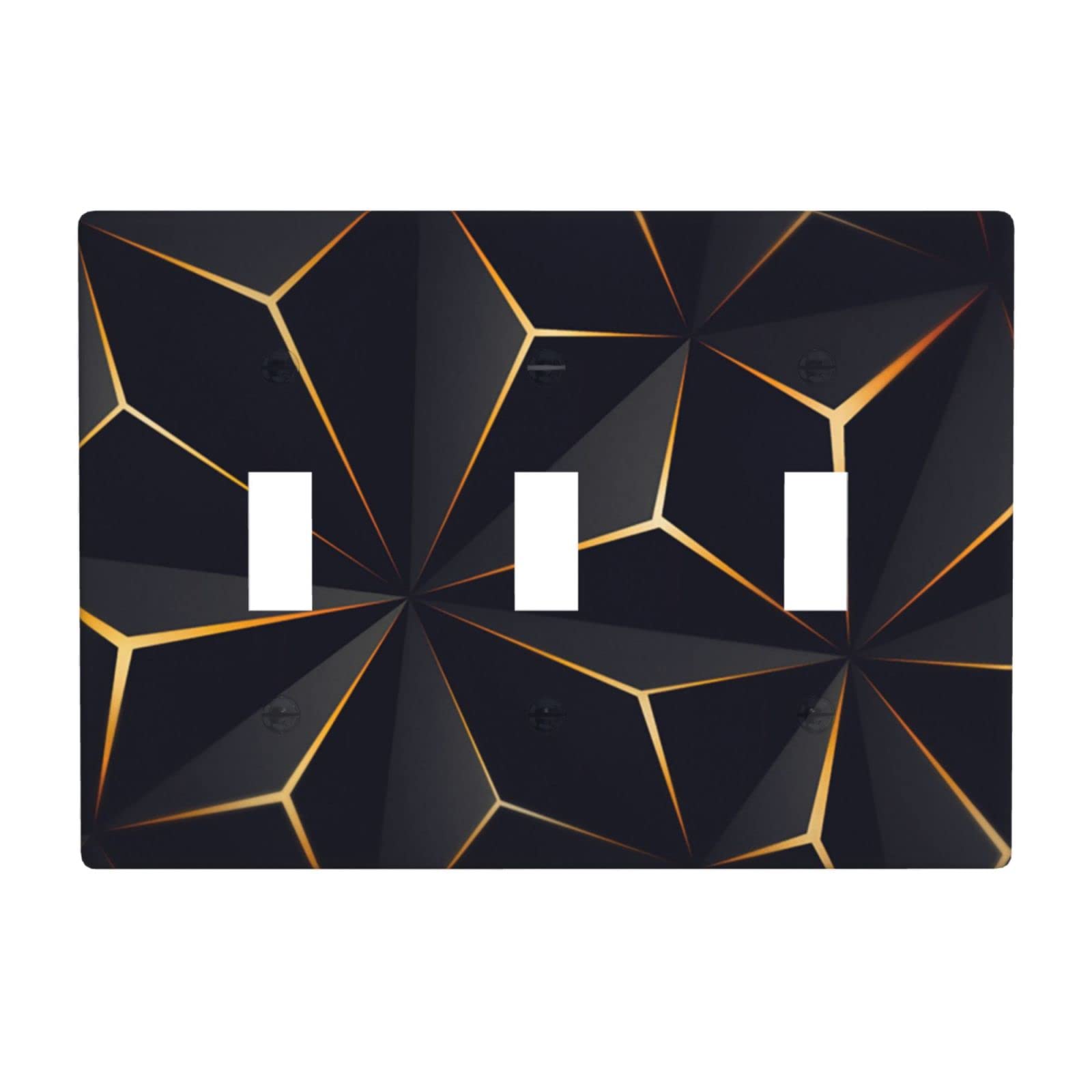 Modern Abstract Diamond Pattern 3-Gang Light Switch Cover - Standard Size 4.50