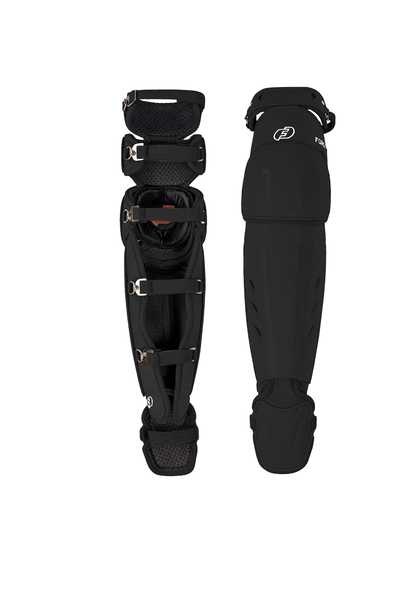 FORCE3 XS3® PRO ELITE Baseball Catcher Leg Guards - Adult Size | Lightweight Protective Gear for PitchCom® System | Perfect for MLB, College & Youth Games