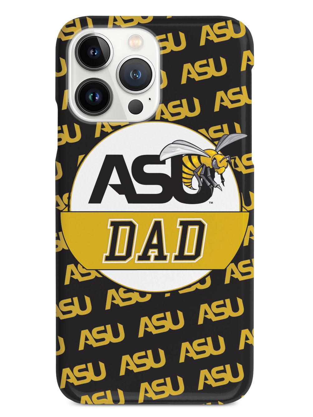 3D Textured iPhone 15 Pro Max Case with Rubber Bumper - Protective Cover for Apple iPhone 15 Pro Max - Alabama State University Hornets Design - Perfect Gift for College Dads & Students - Durable Phone Case for Everyday Use & School Spirit