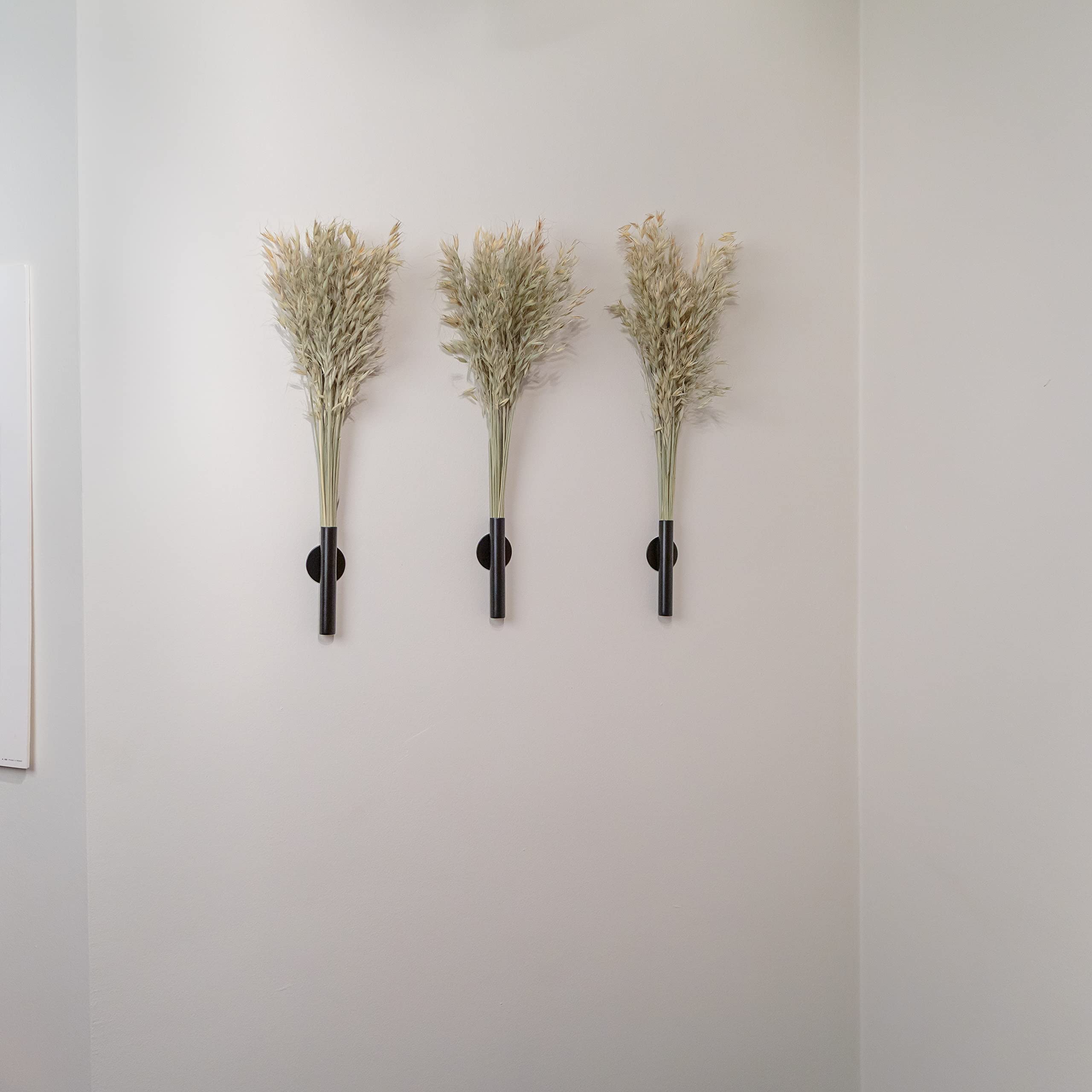 Likeminds 5 Inch Wall Flower Vase Set of 3 - Metal Plant Holder for Bathroom, Apartment & Window Decor - Perfect for Dried Flowers, Pampas Grass & Small Plants - Elegant Wall Mounted Vase Sconce for Home & Office Decor