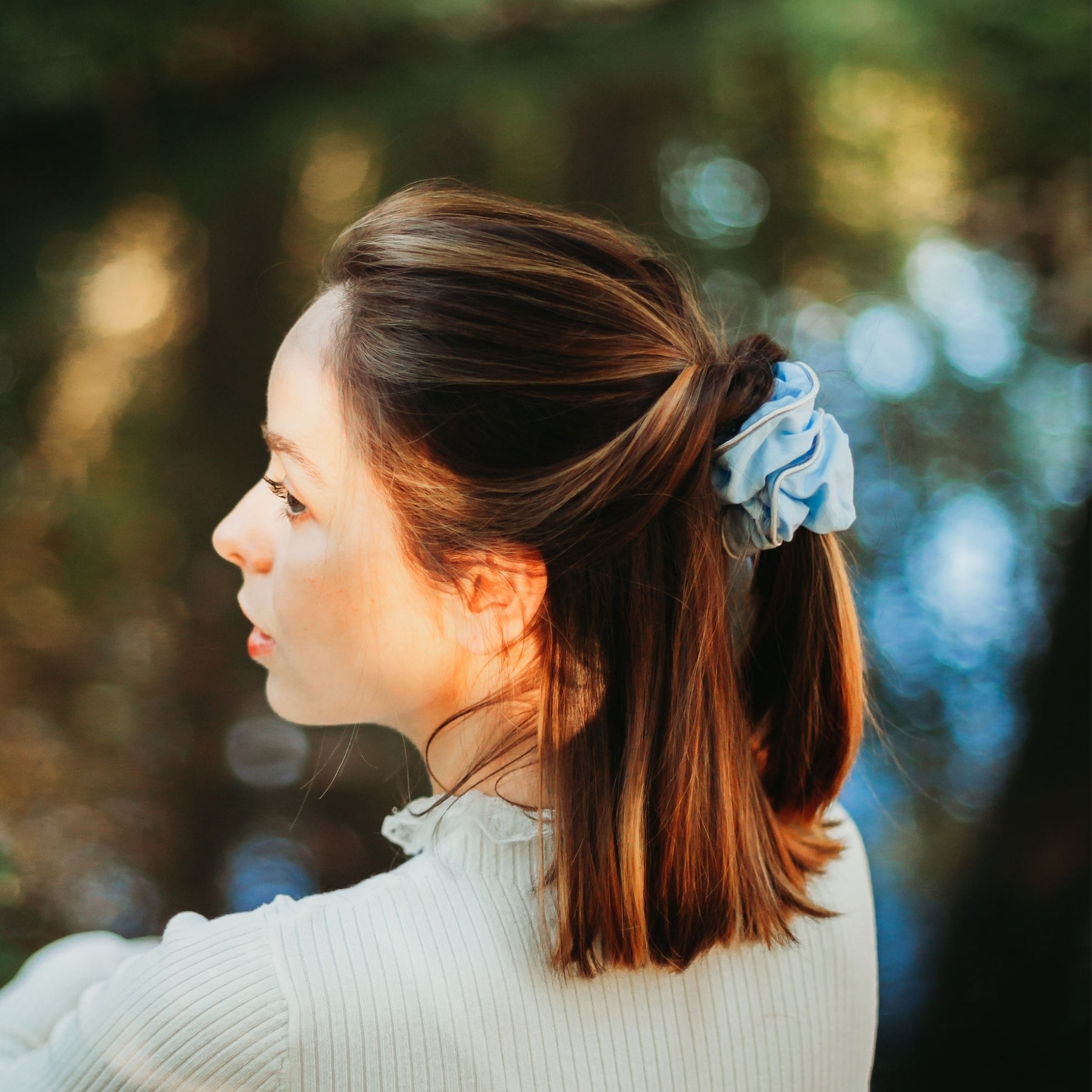 Chouchou Aqua Light Blue - Stylish Hair Accessories for Women, Girls, and Kids - Perfect for Parties, Weddings, and Everyday Wear