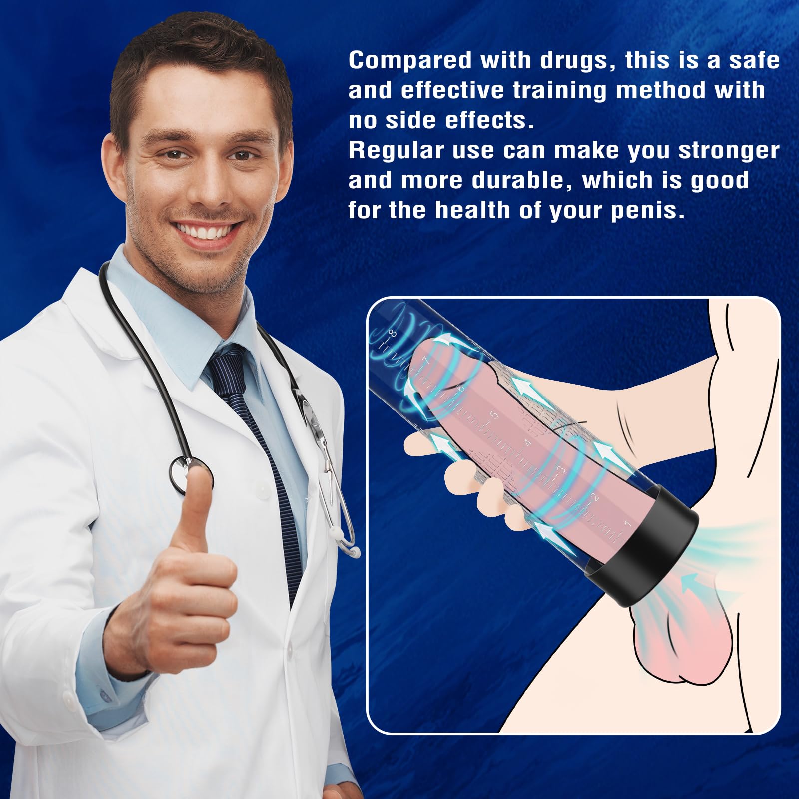 Premium Penis Pump for Men - 9 Piece Vacuum Enlargement Kit with Masturbation Cup, 3 Suction Sleeves, 3 Cock Rings & Lubricant - Stronger, Longer Lasting Erections - Perfect for Solo Play & Couples Intimacy