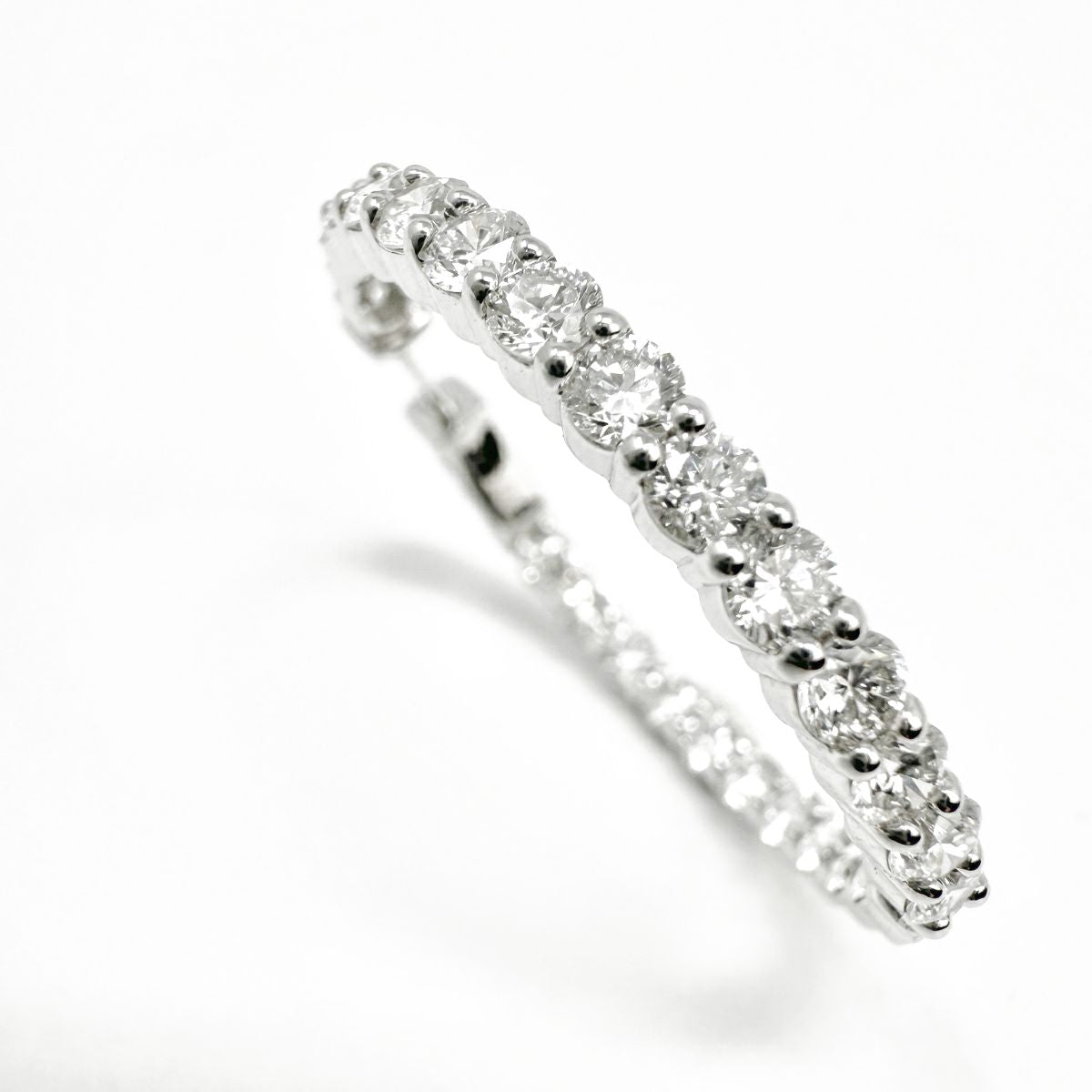 14K White Gold Lab-Grown Diamond Hoop Earrings for Women - Classic Round Circle Huggie Earrings for Everyday Wear & Special Occasions