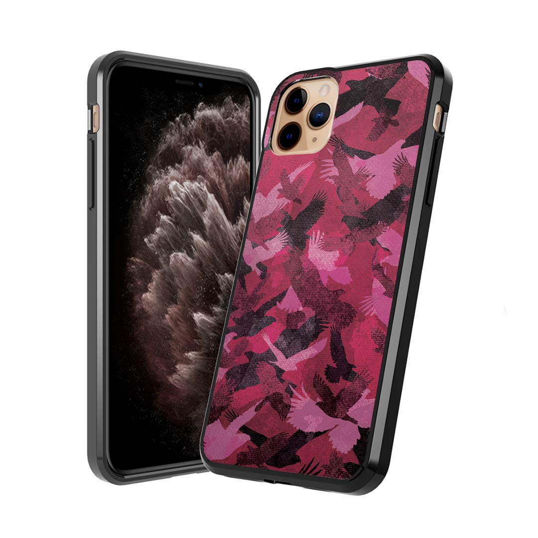 **Moriko Cute Fusion Gel iPhone 11 Pro Case - Anti-Scratch, Slim, Soft Grip Protective Cover for 5.8 Inch Display (Pink Bird Camo) - Perfect for Everyday Use, Travel & Outdoor Activities**
