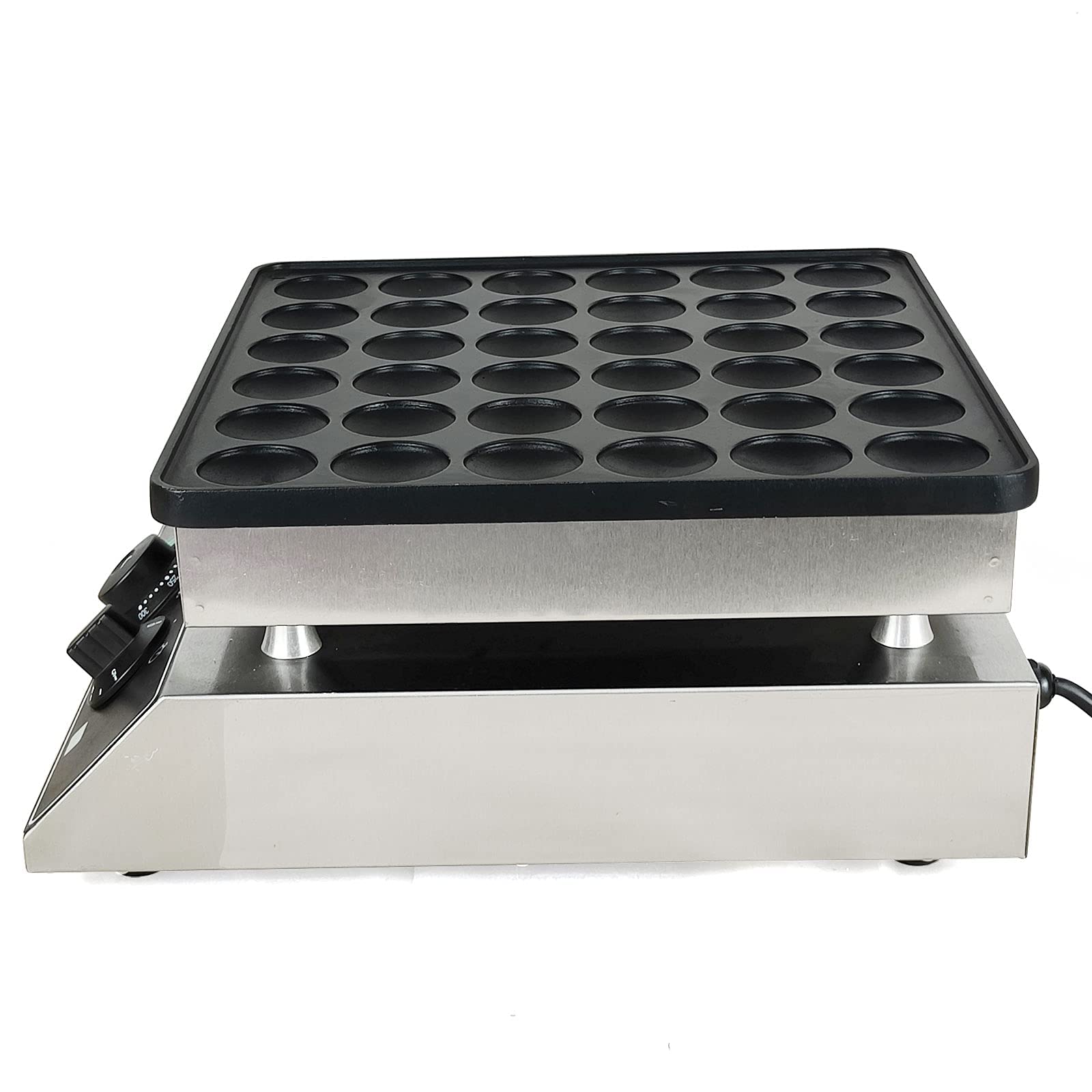 Mini Pancake Maker for Mini Dutch Pancakes - Double Plate 110V Electric Pancake Pan - Commercial & Home Use - 36 Pcs Pancake Maker - Perfect for Restaurants, Cafes, Breakfast Buffets and Family Brunches