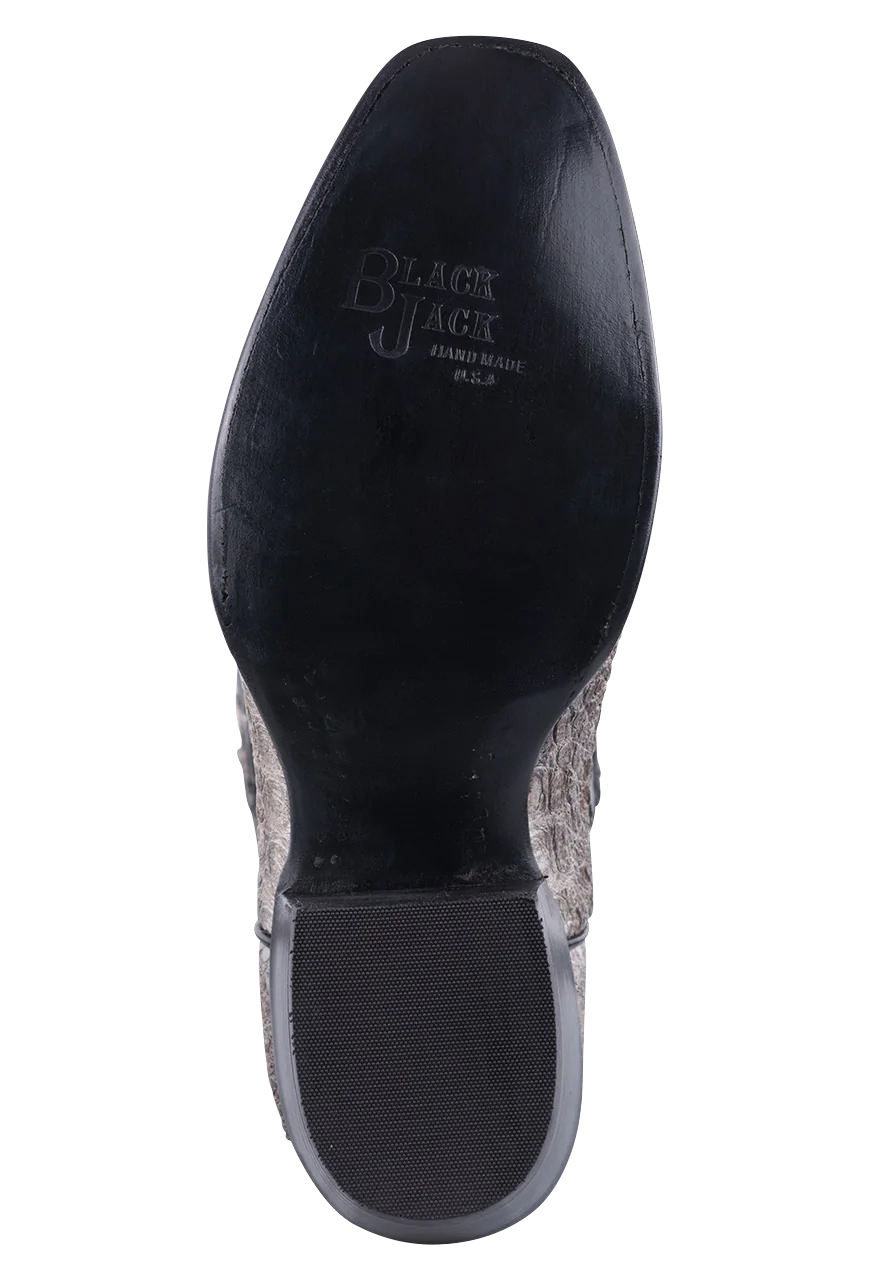 Premium Black Jack Caiman Hornback Cowboy Boots in Gray - Handcrafted Exotic Leather Western Boots for Men | Perfect for Rodeo, Country Music Festivals & Western Fashion