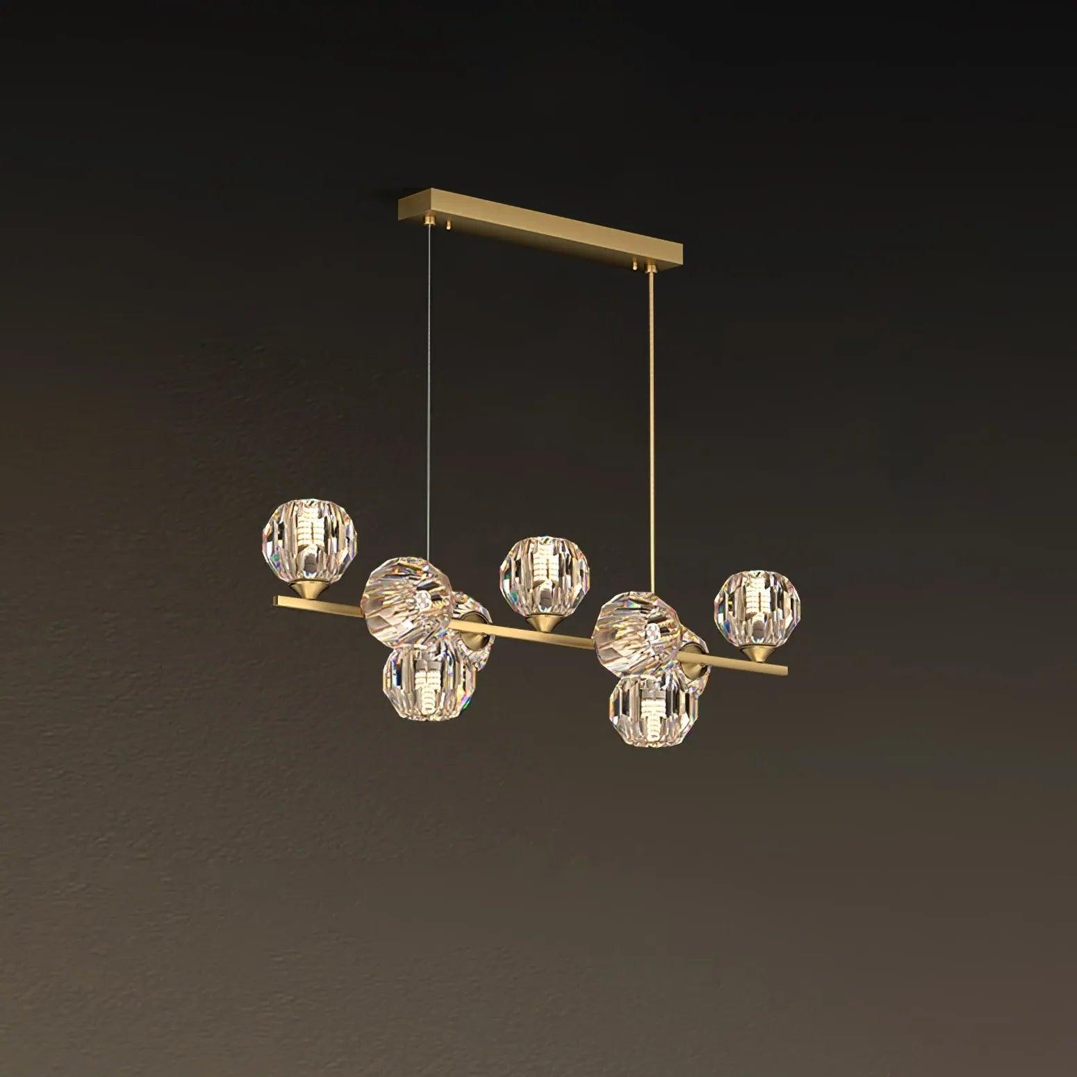 Modern Multi Circular Transparent Glass Ball Linear Pendant Light - Elegant Dining Room & Kitchen Island Lighting Fixture for Home Decor