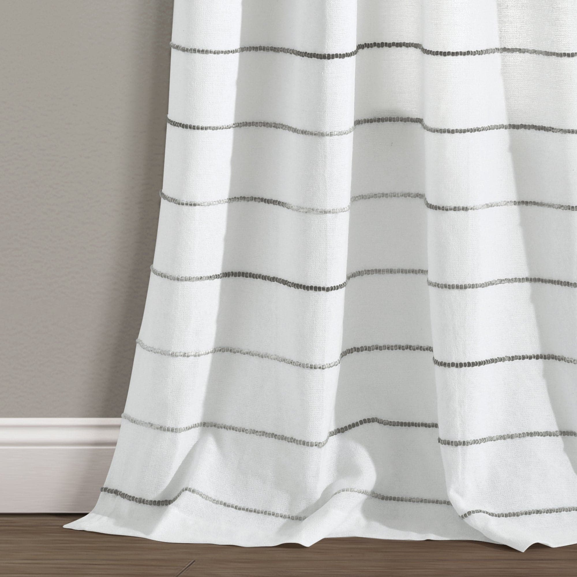 Ombre Stripe Yarn Dyed Recycled Cotton Blend Window Curtain Panel Set - Eco-Friendly Home Decor for Living Room & Bedroom