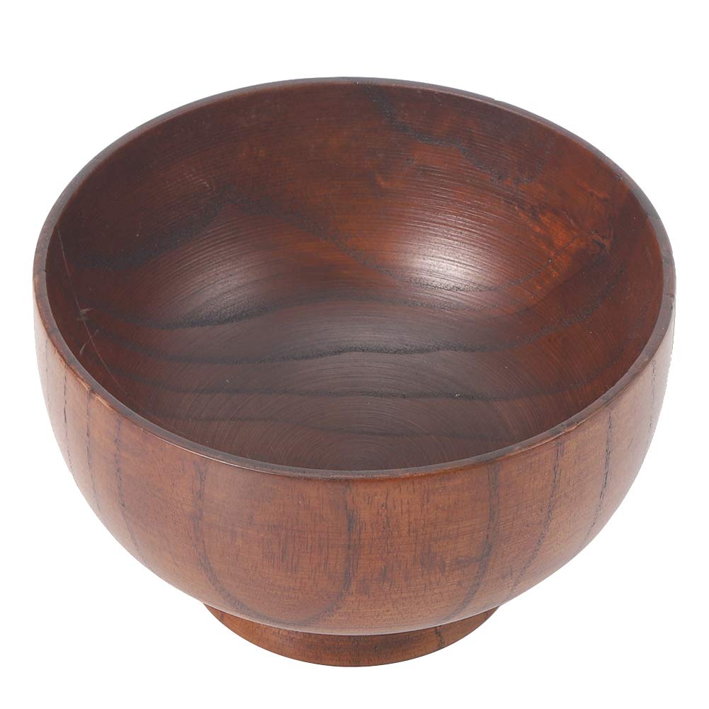 Wooden Salad Bowls Set of 3 - 14cm Natural Wood Fruit Bowls for Soup, Rice, Salad - Eco-Friendly Kitchenware for Healthy Eating & Meal Prep - Perfect for Family Dinners, Picnics, Party Serving
