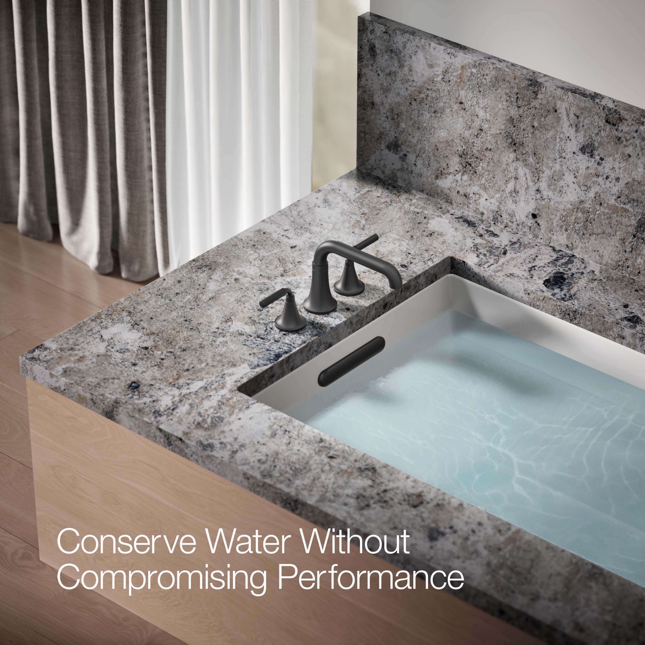 KOHLER TONE® Deck Mount Bathroom Faucet - Modern Single Hole Bath Sink Faucet for Bathroom Vanity, Perfect for Home Renovation & Spa Style Decor