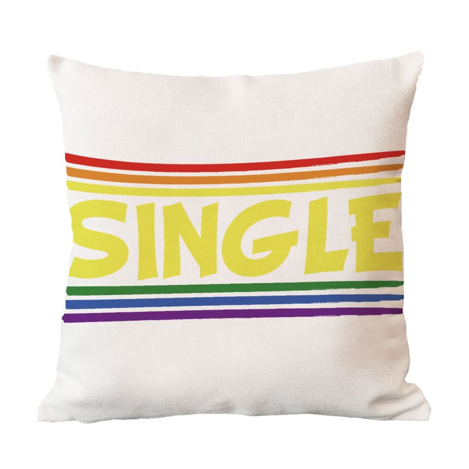 LGBTQ Pride Throw Pillow Cover - 18 Inch Gender Equality Cushion for Sofa, Couch & Bedroom Decor - Farmhouse Linen Gay & Lesbian Pride Decorative Pillow - Perfect Birthday Gift for LGBTQ Supporters (Use in Living Room, Dorm or as a Thoughtful Present)